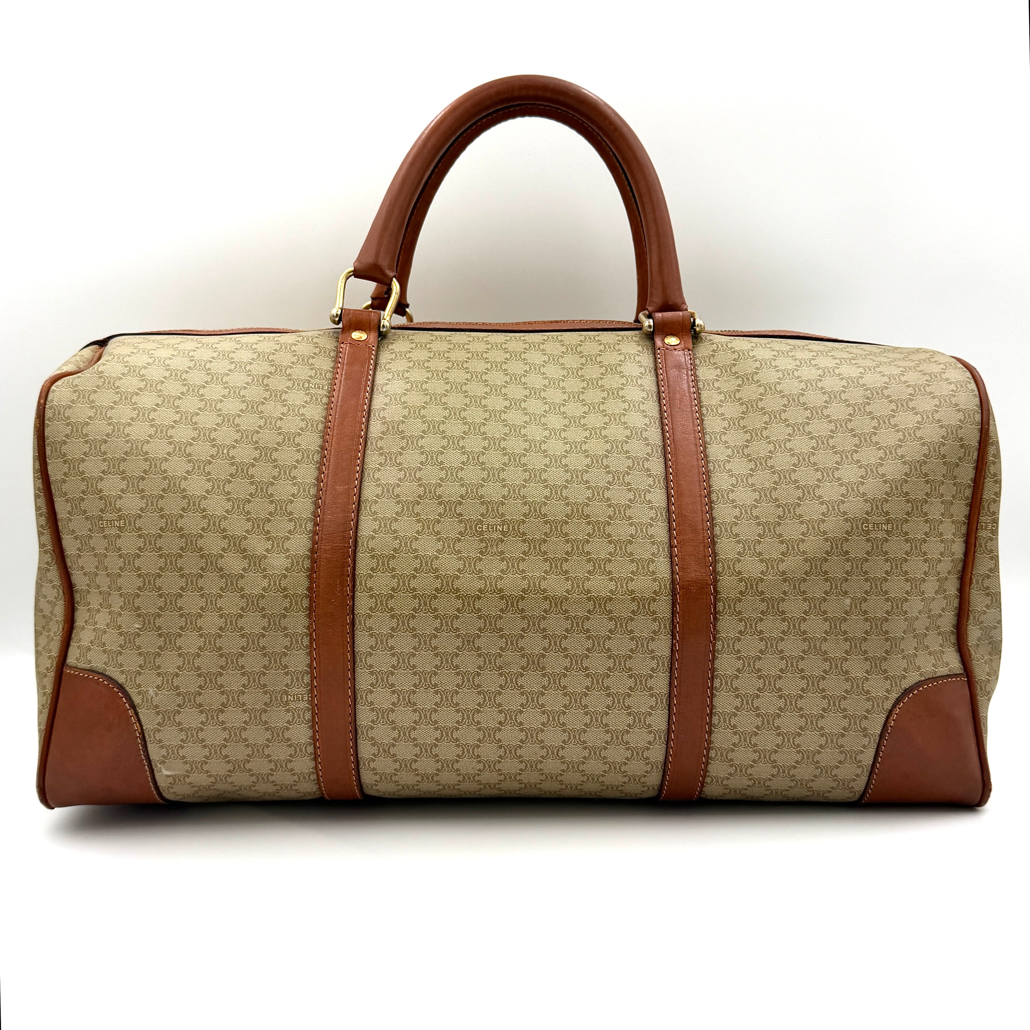 Celine Macadam Triomphe Duffle Bag Beige