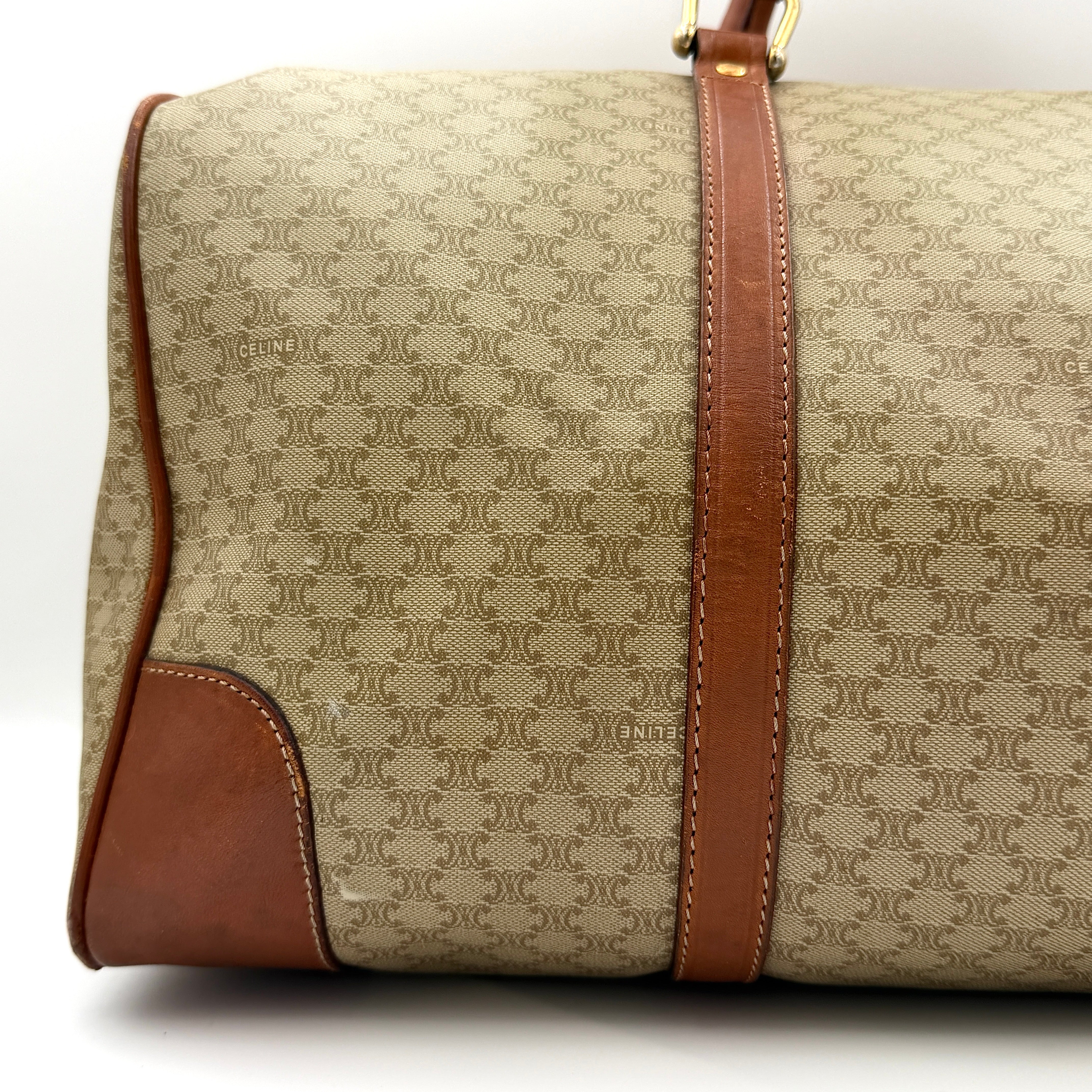Celine Macadam Triomphe Duffle Bag Beige