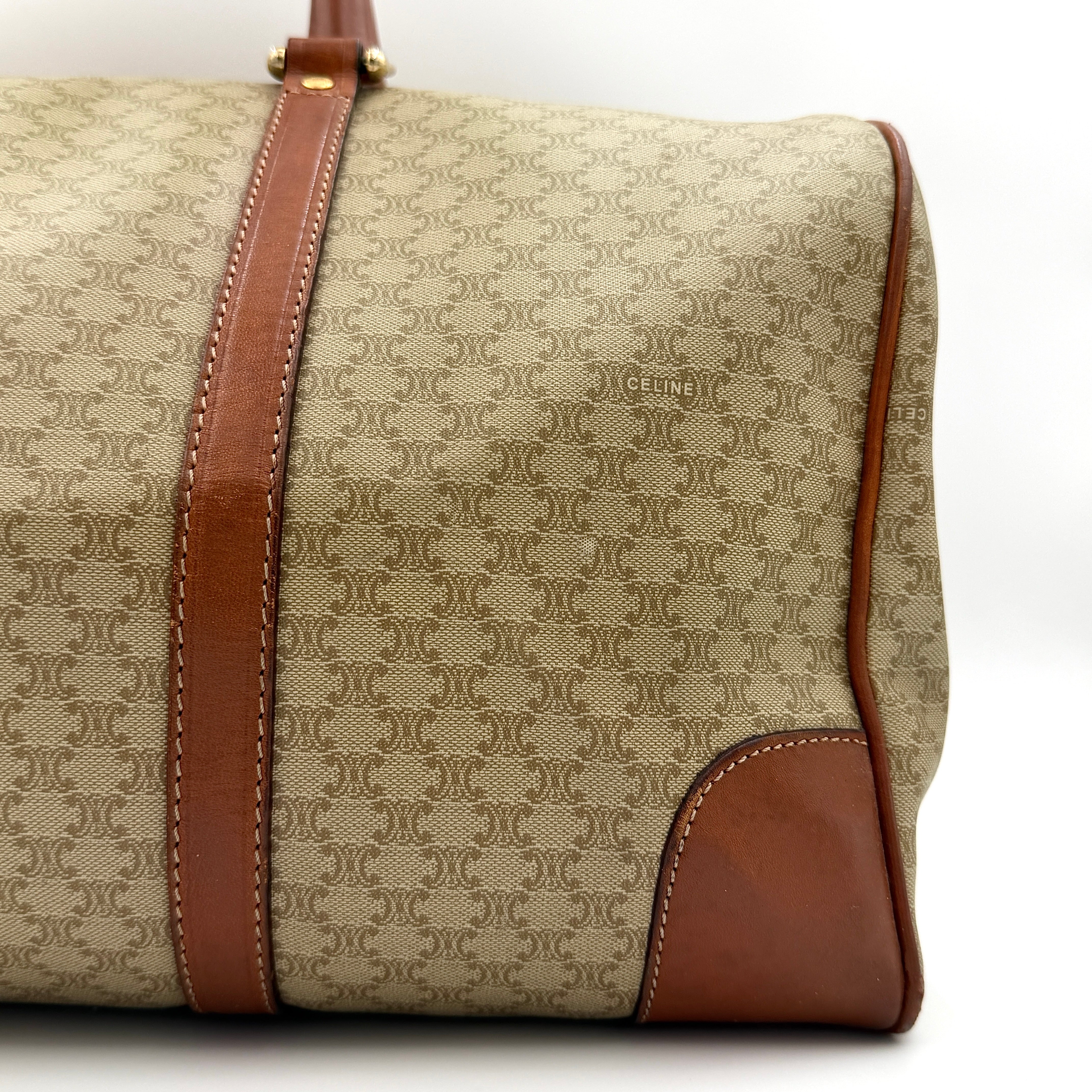 Celine Macadam Triomphe Duffle Bag Beige