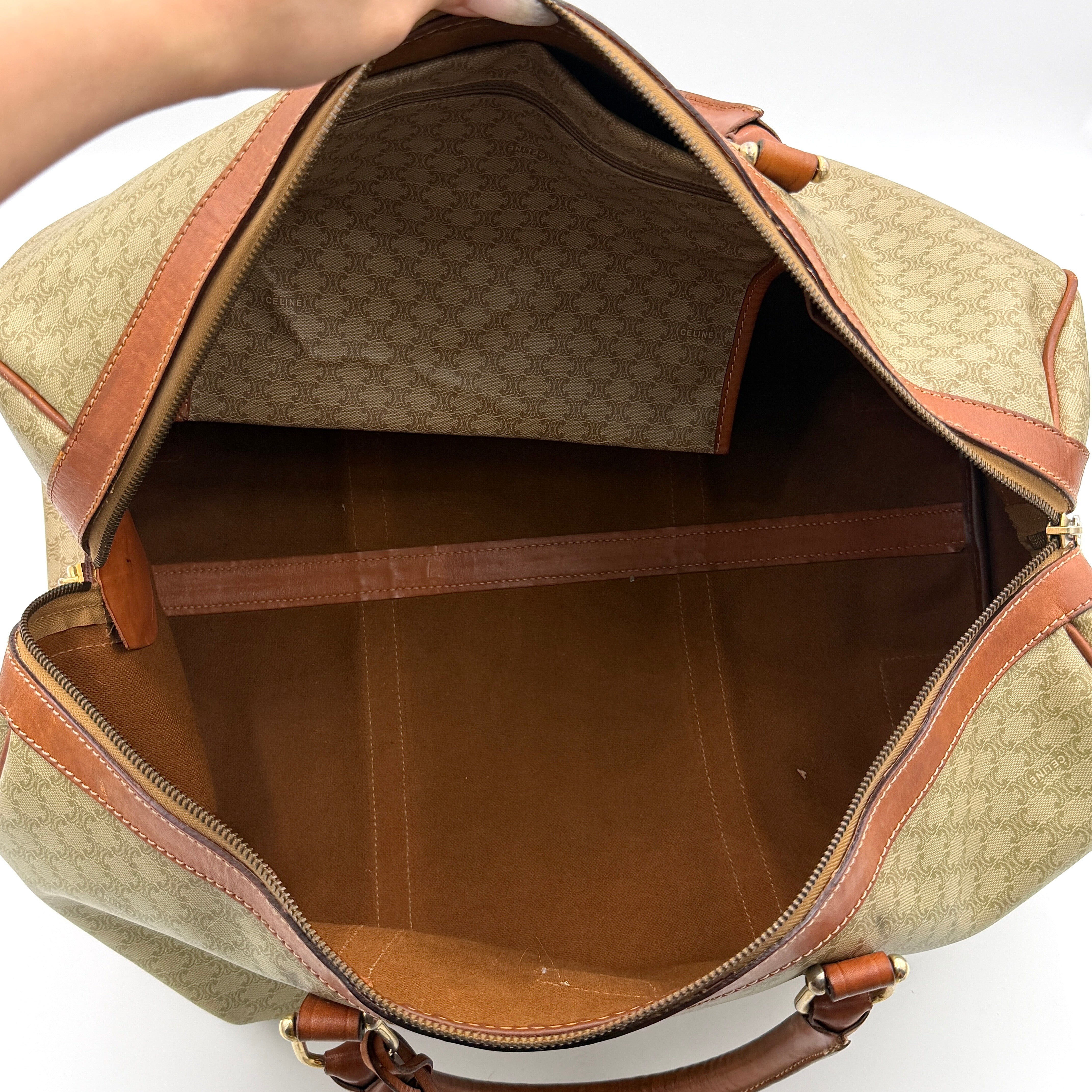 Celine Macadam Triomphe Duffle Bag Beige