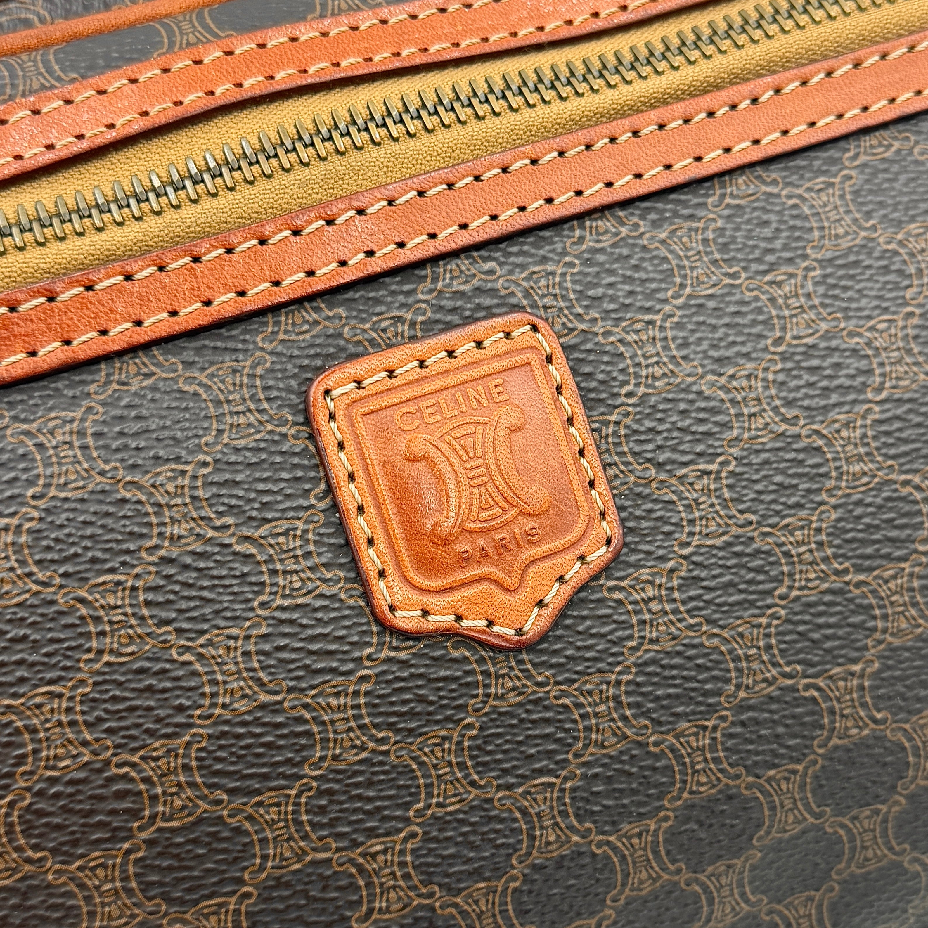 Celine Triomphe Macadam Clutch Bag Brown