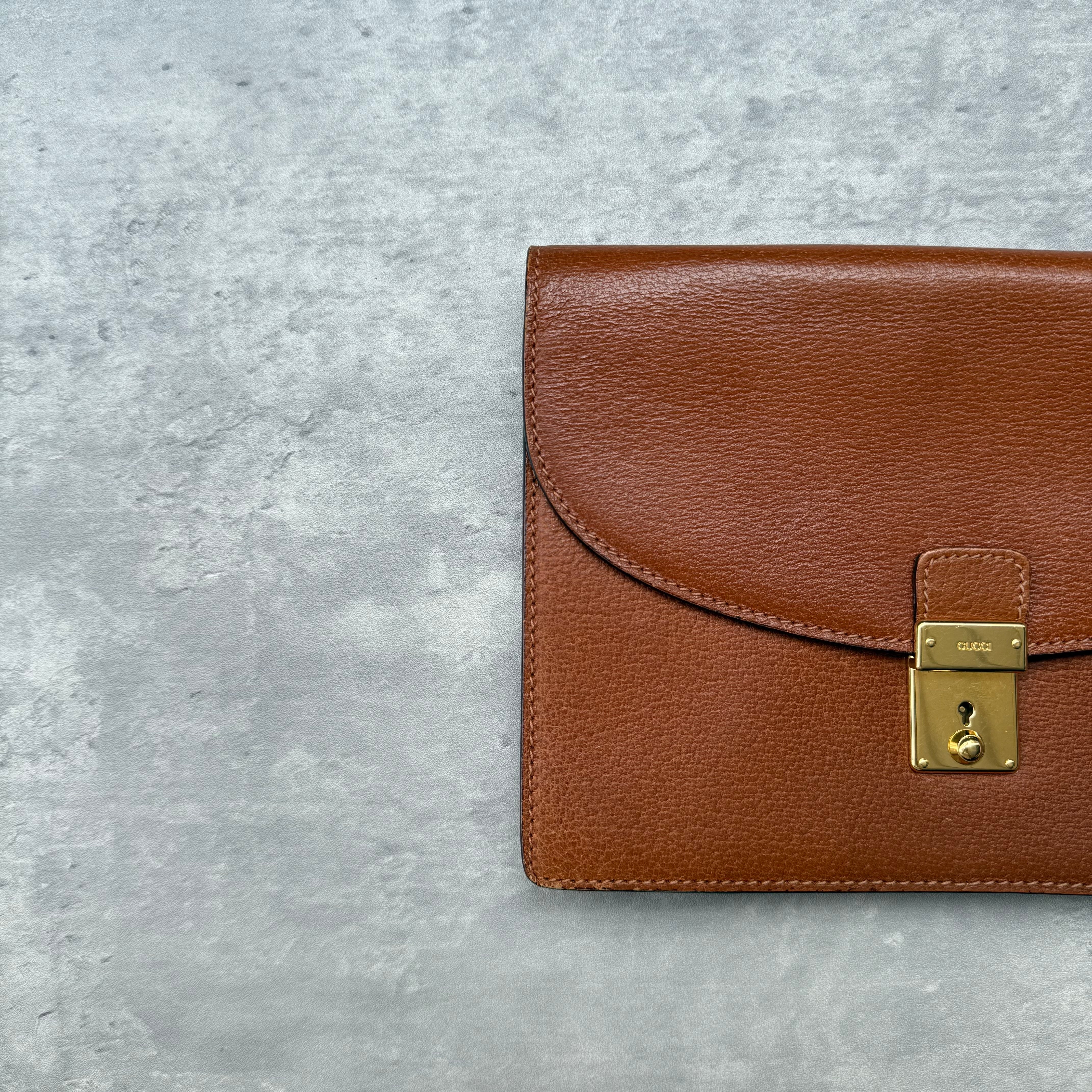 Gucci Vintage Clutch Bag Brown