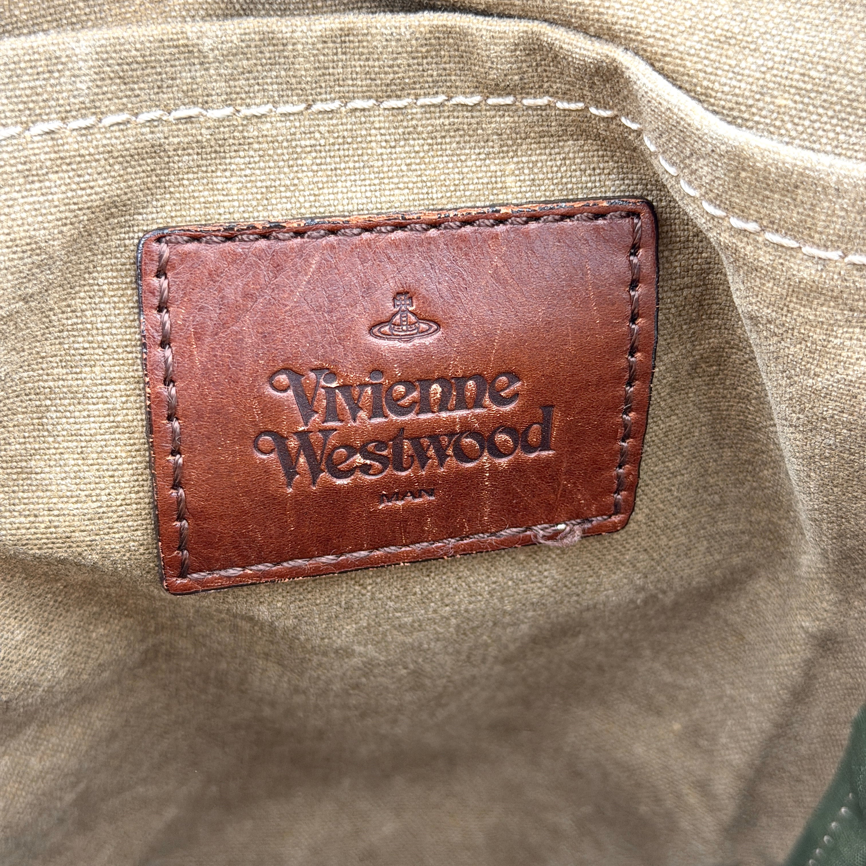 Vivienne Westwood Canvas Skull Sling Bag Brown
