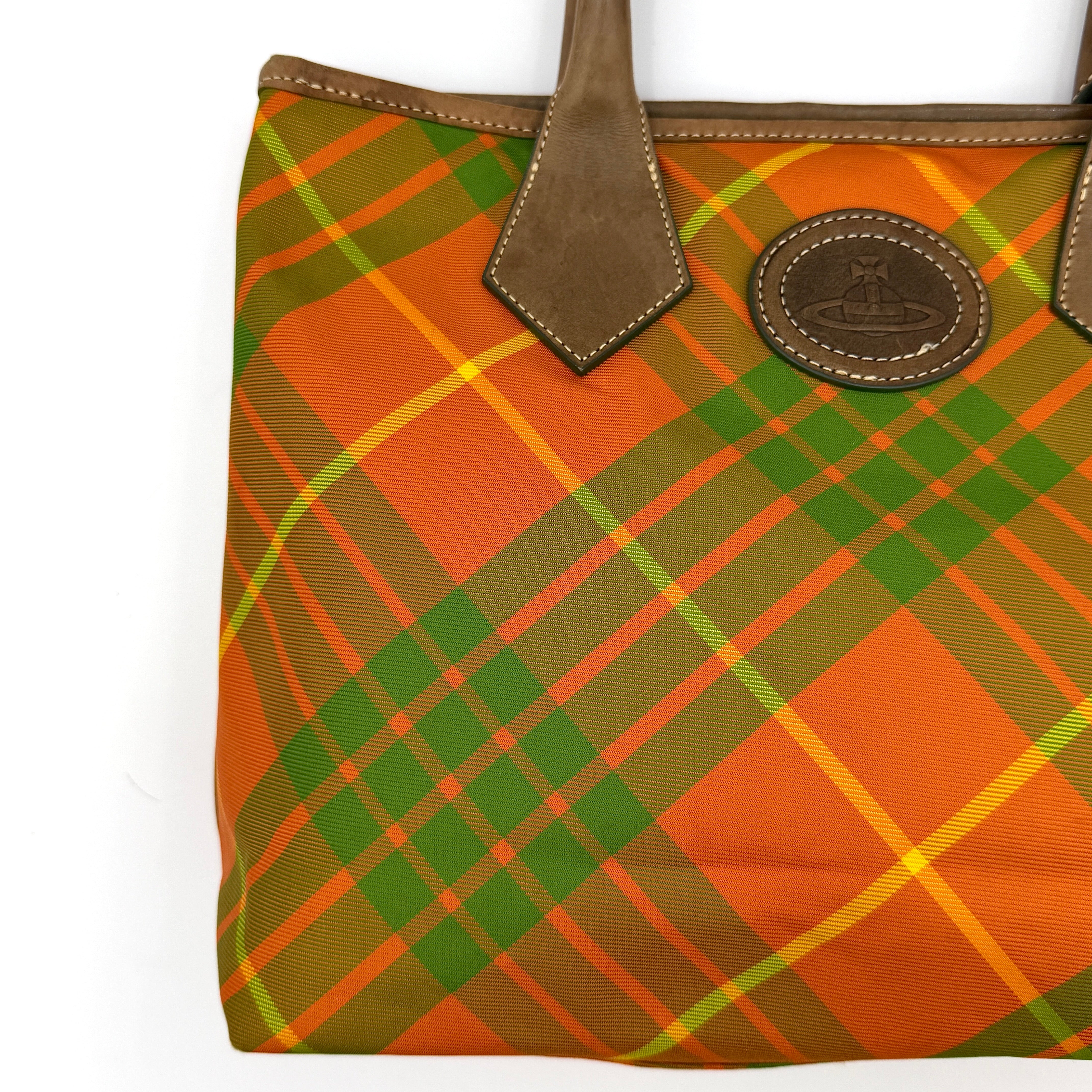 Vivienne Westwood Plaid Tote Bag Multicolor