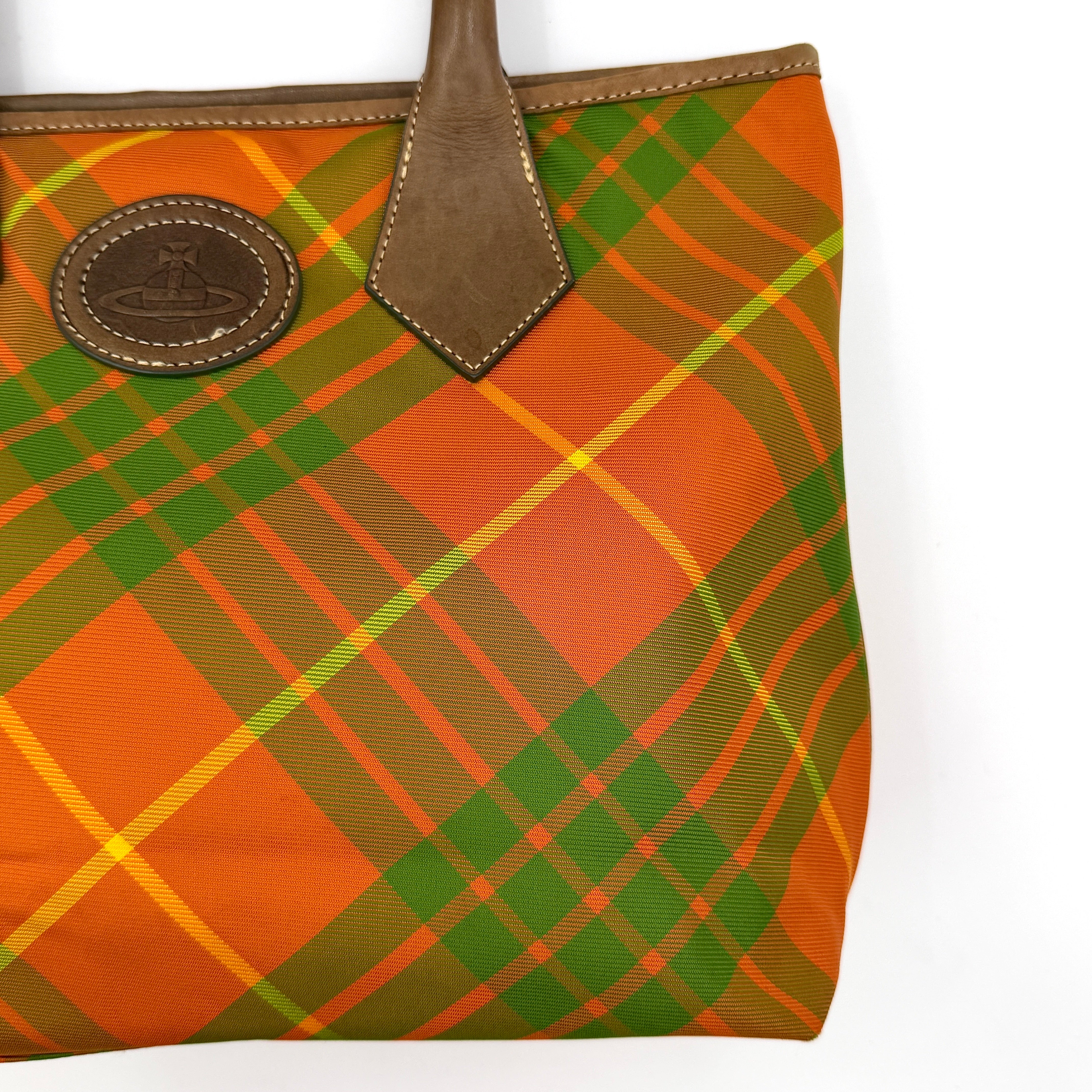 Vivienne Westwood Plaid Tote Bag Multicolor