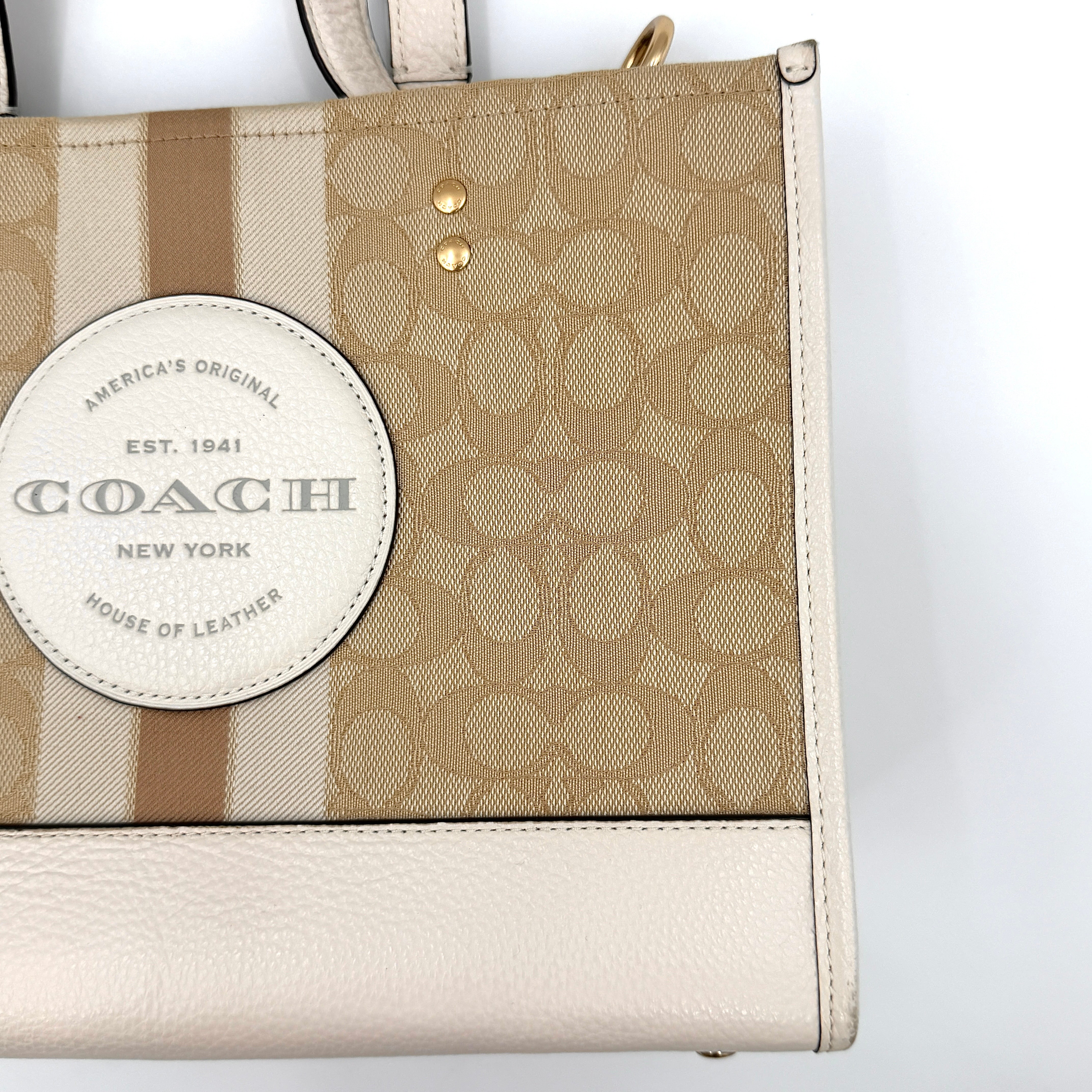 Coach Dempsey Carryall 22 Tote Bag Beige
