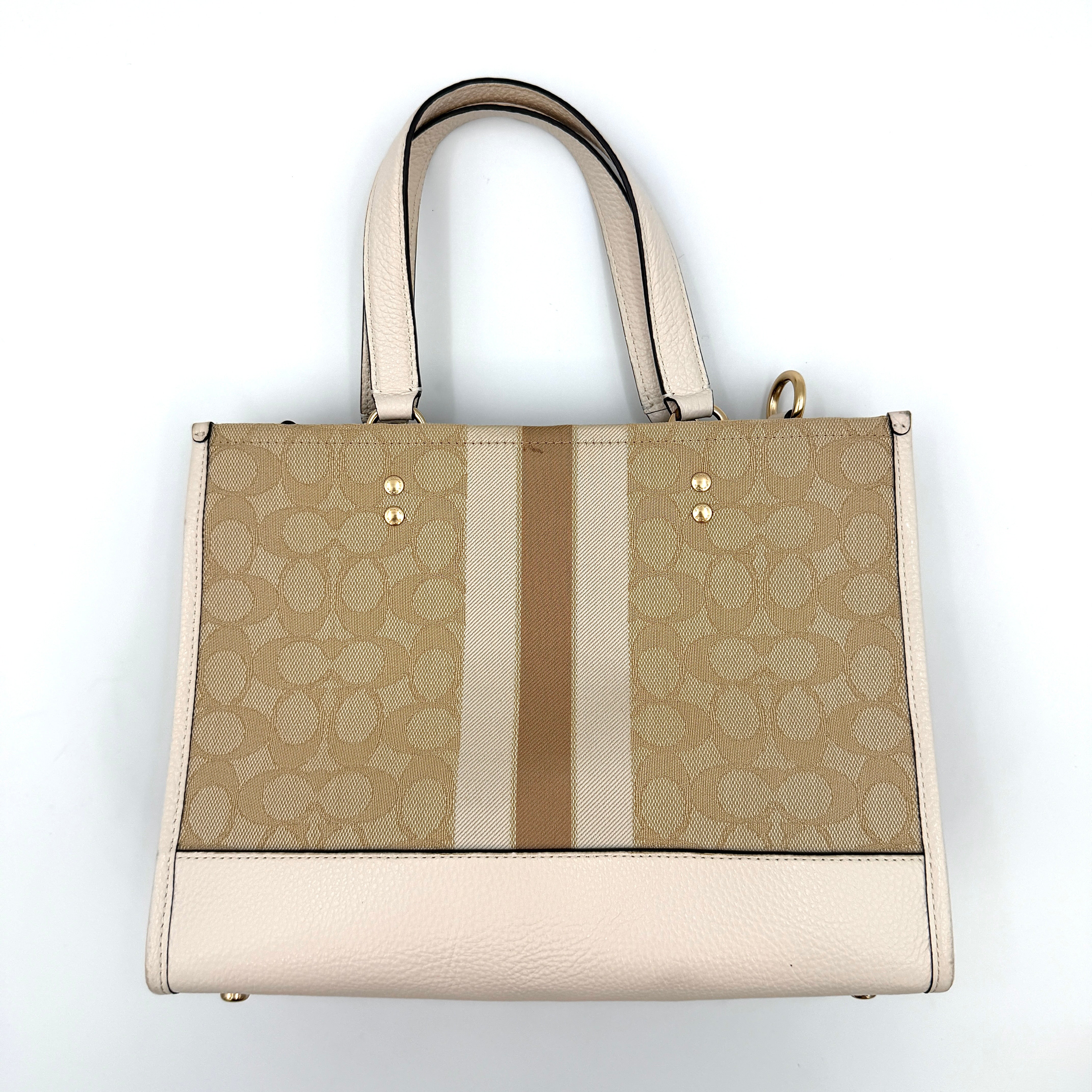 Coach Dempsey Carryall 22 Tote Bag Beige