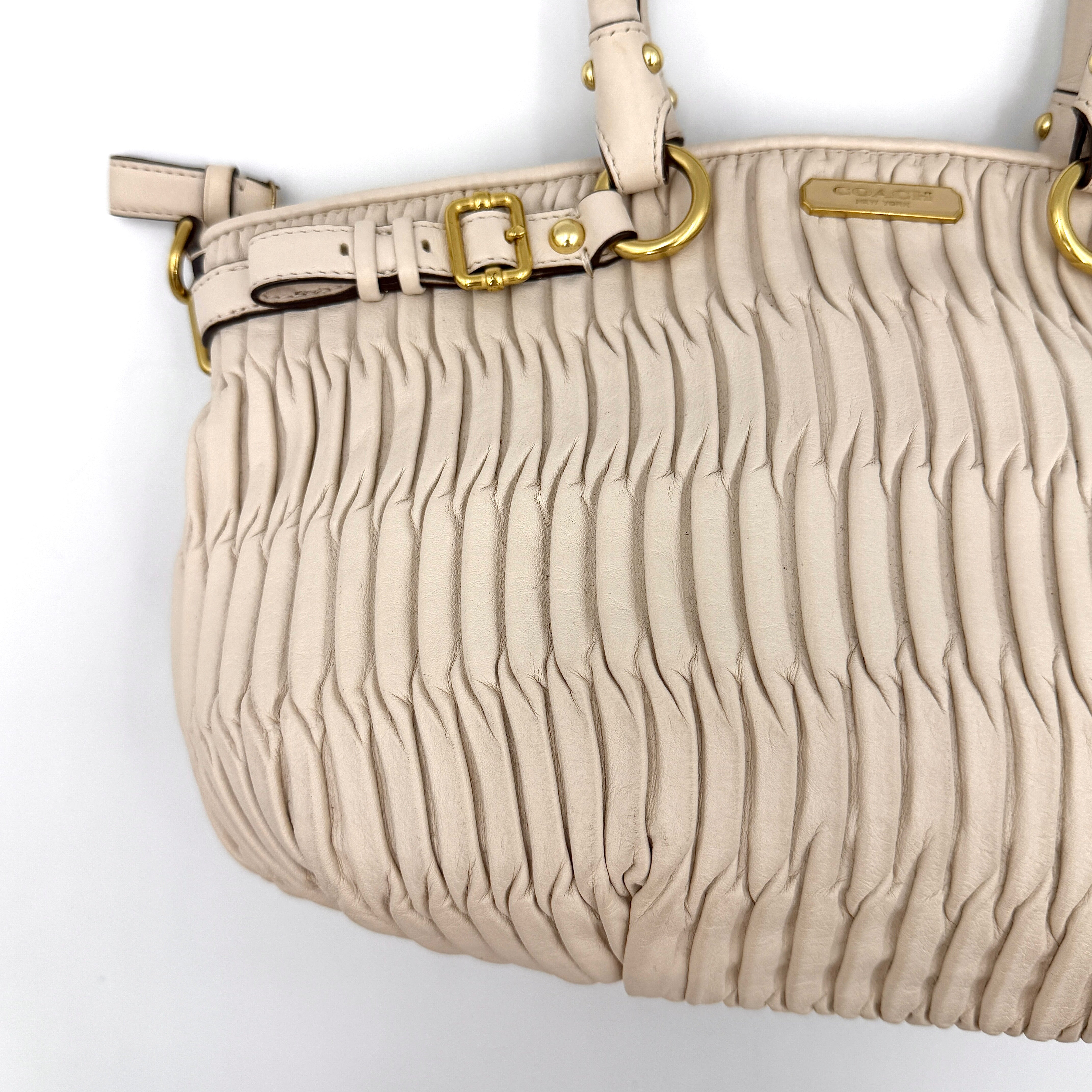Coach 2Way Signature Madison Shoulder Bag Cream