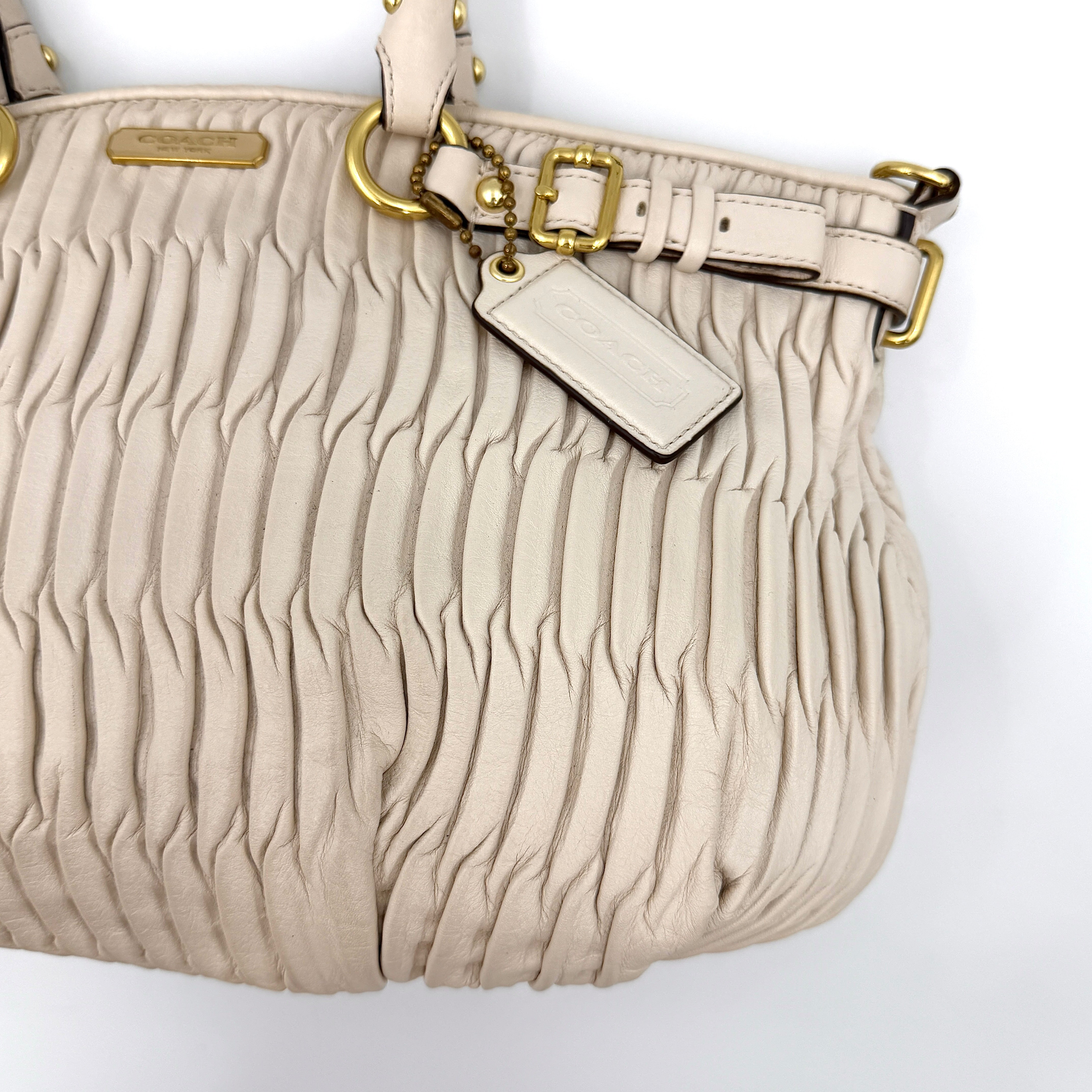 Coach 2Way Signature Madison Shoulder Bag Cream