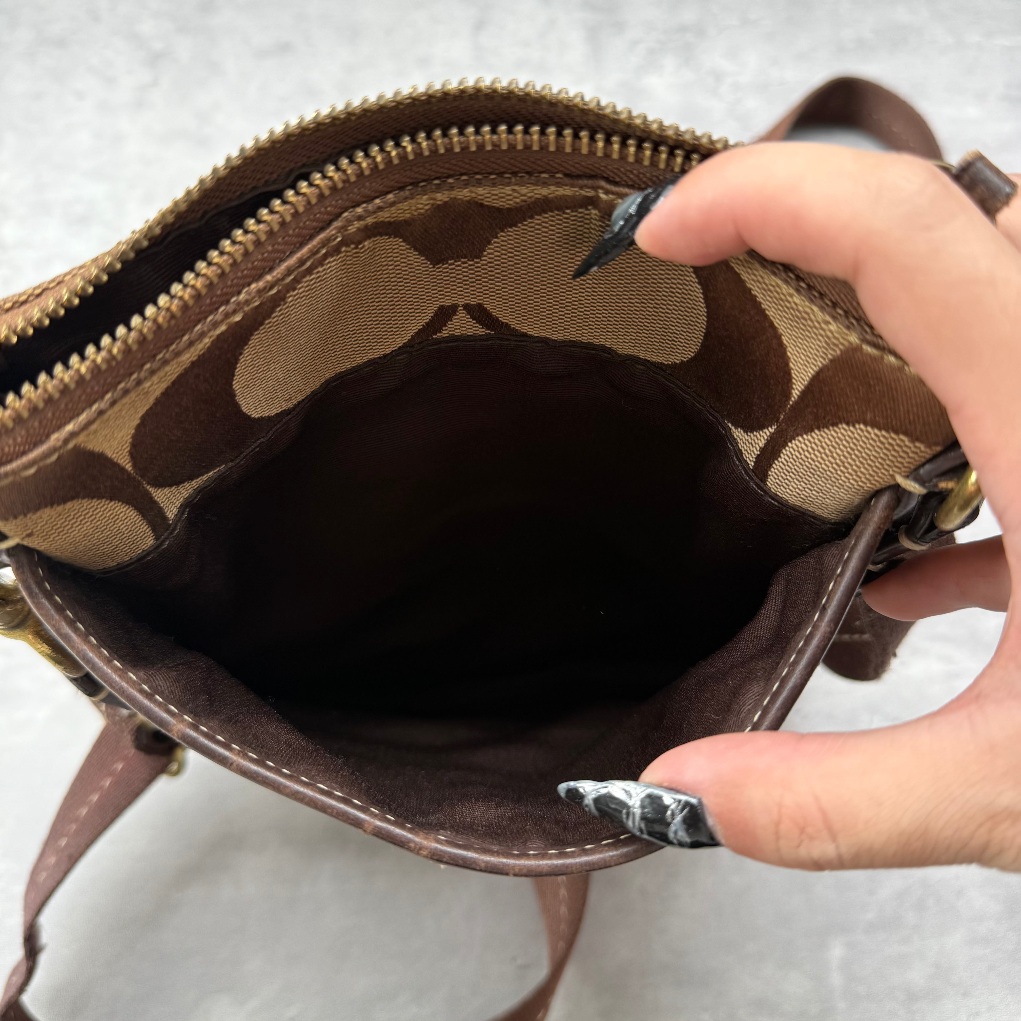 Coach Signature Canvas Crossbody Bag Brown