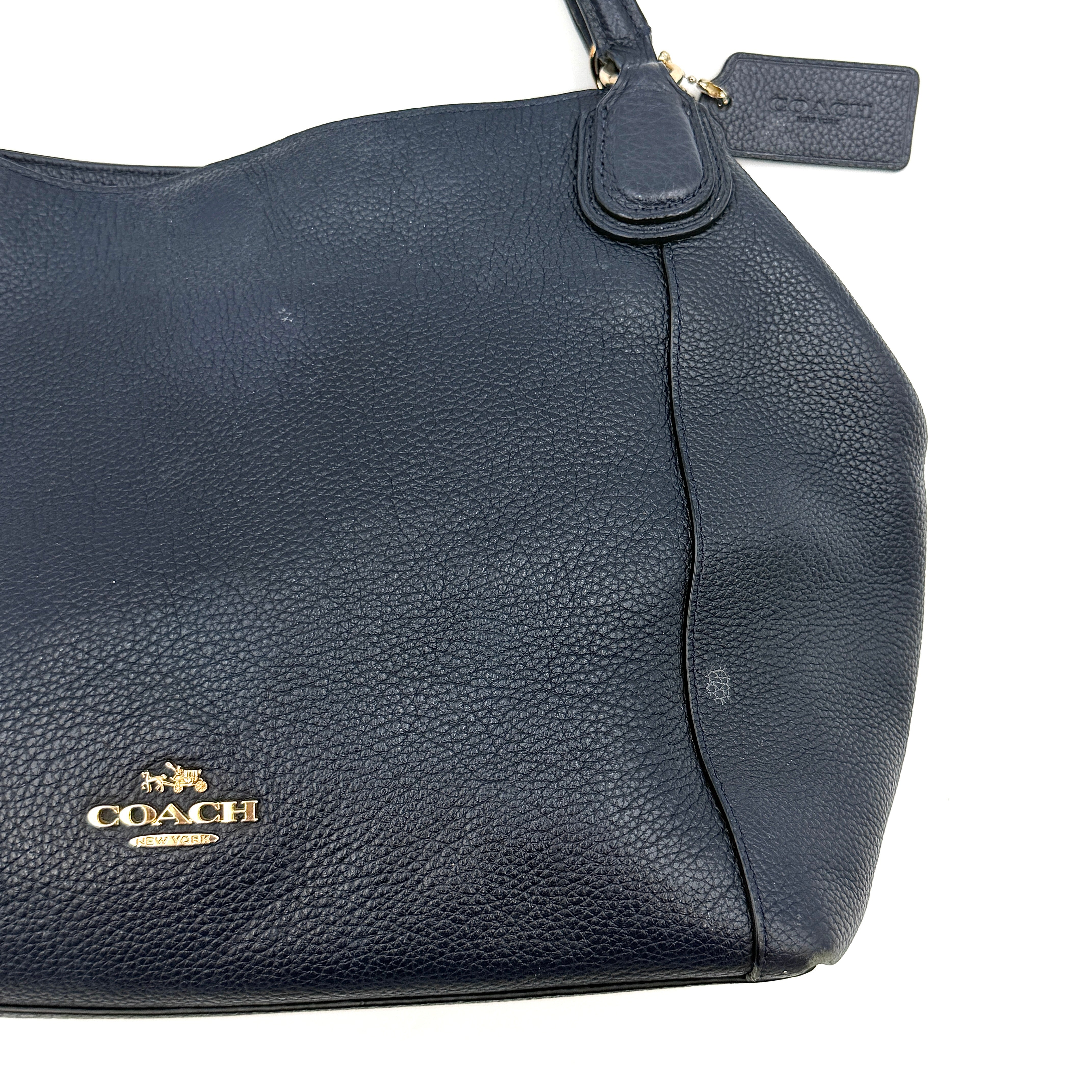 Coach Edie 28 Shoulder Bag Navy Blue