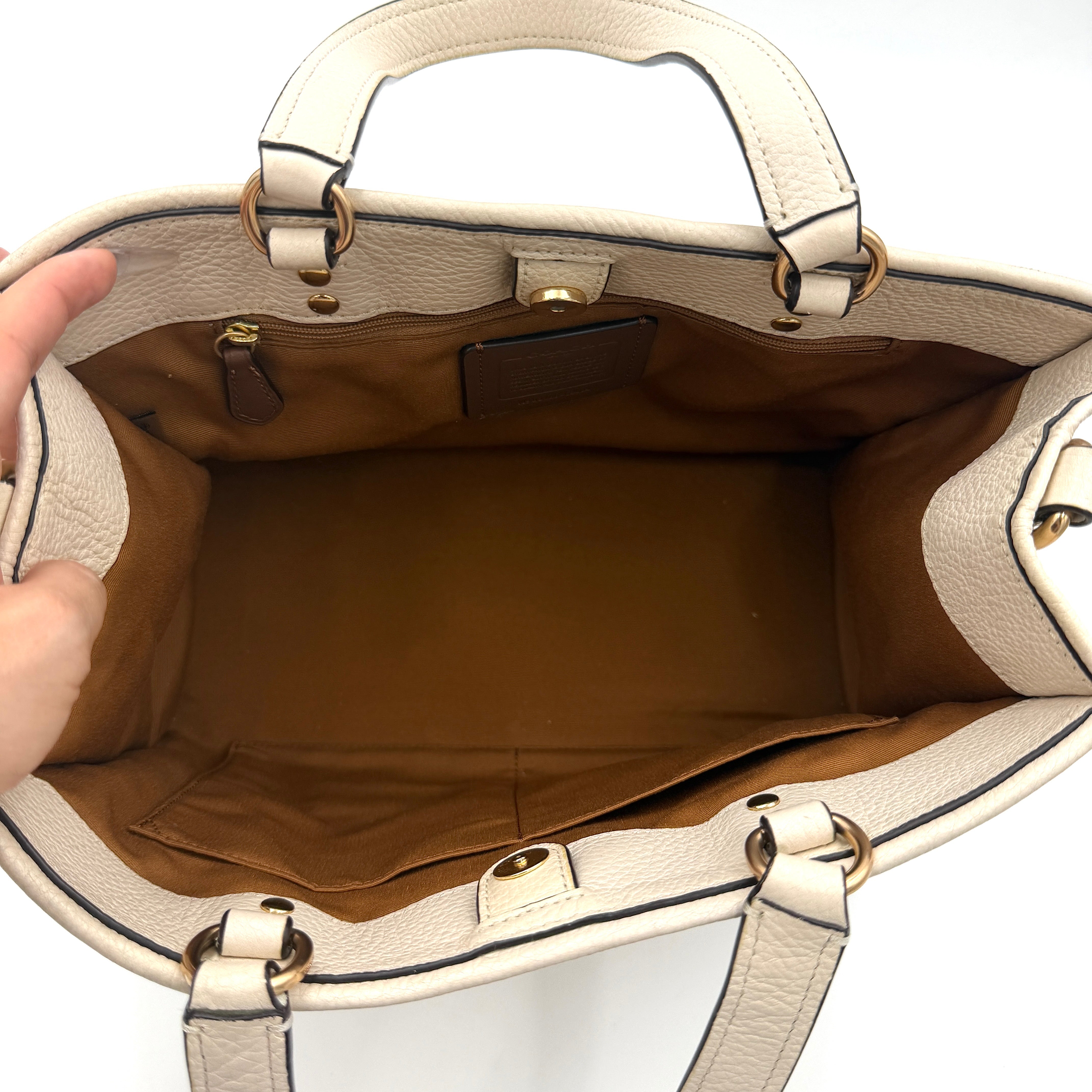 Coach 2Way Dempsey 22 Carryall Tote Bag White