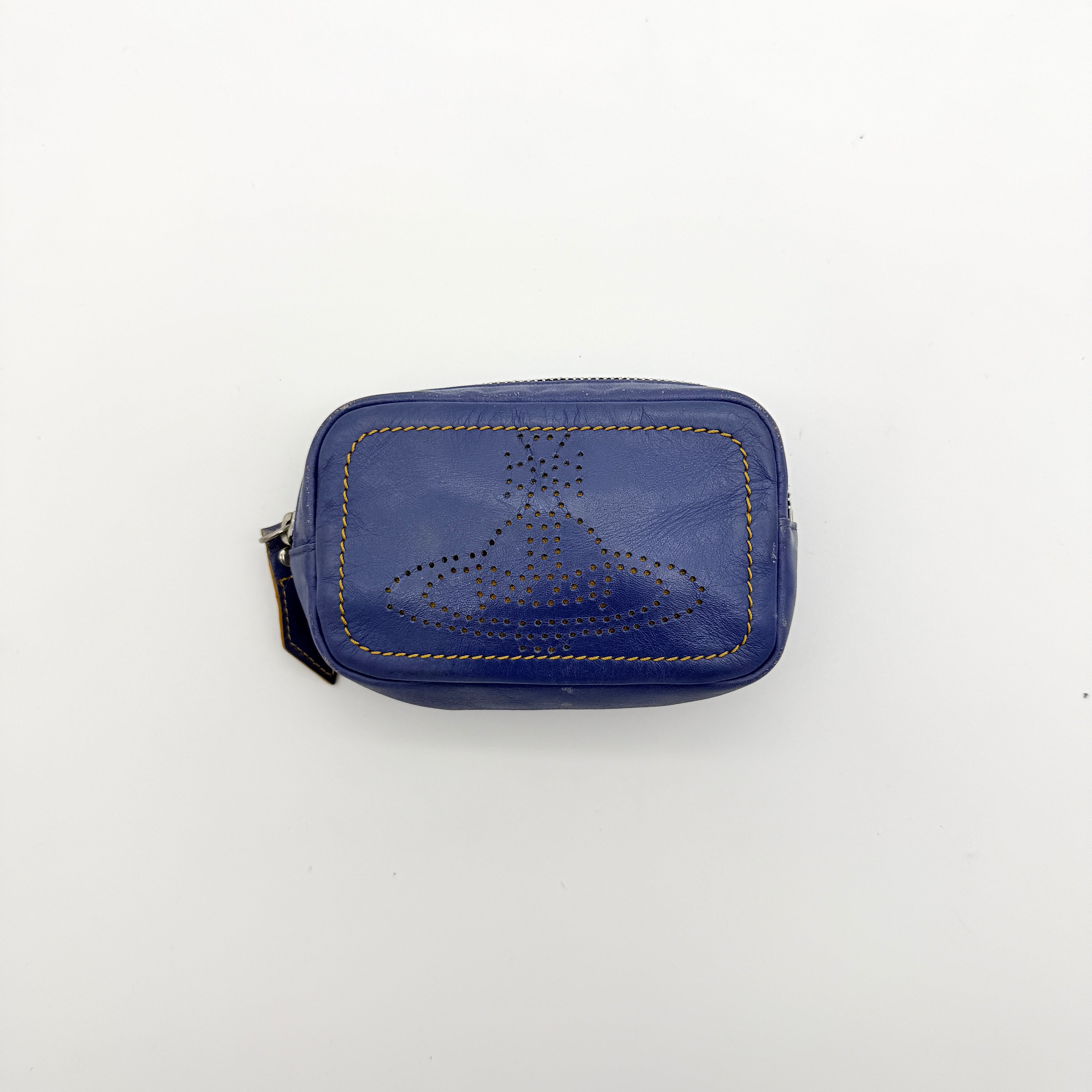 Vivienne Westwood Perforated Orb Pouch Blue