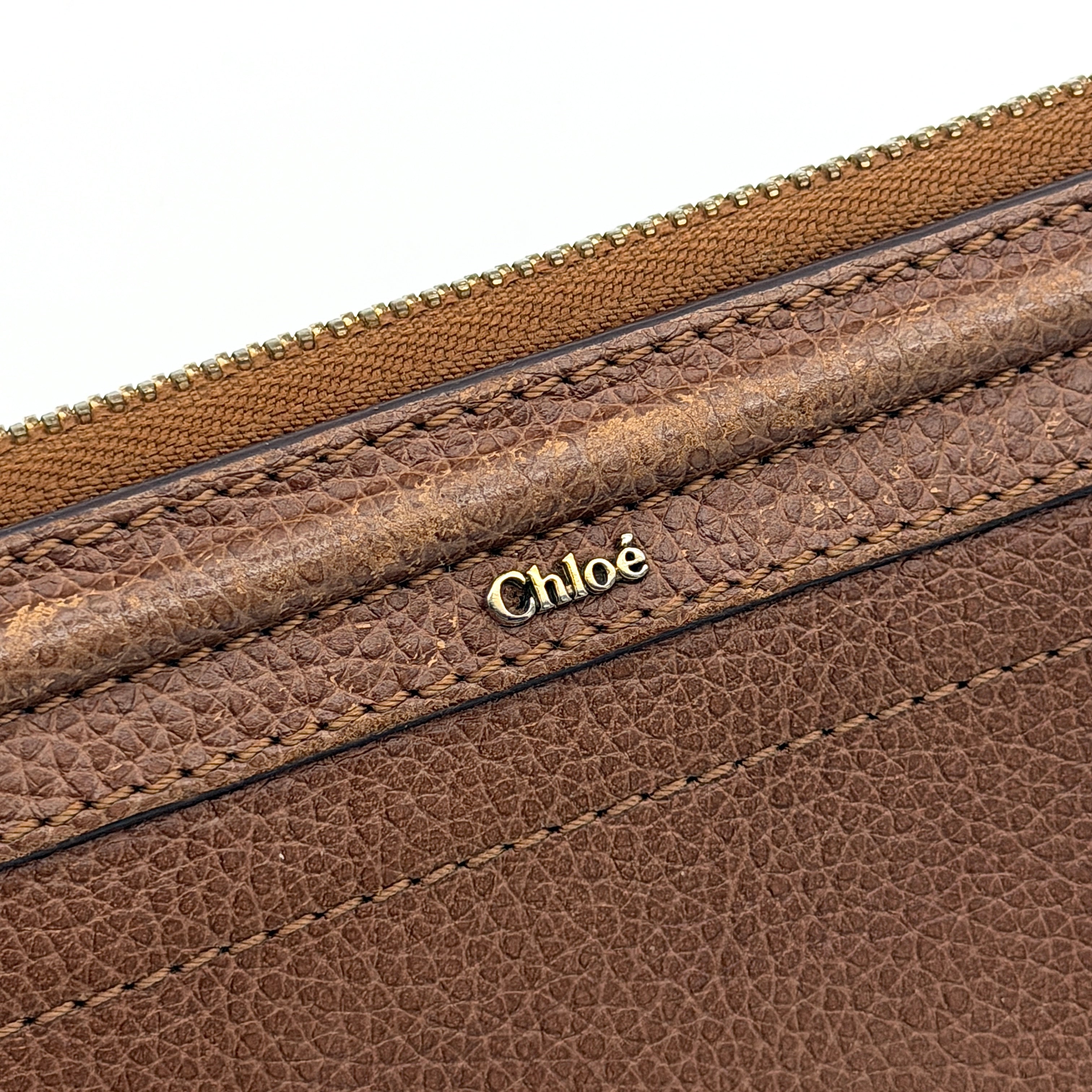 Chloe Paraty Zippy Long Wallet Brown