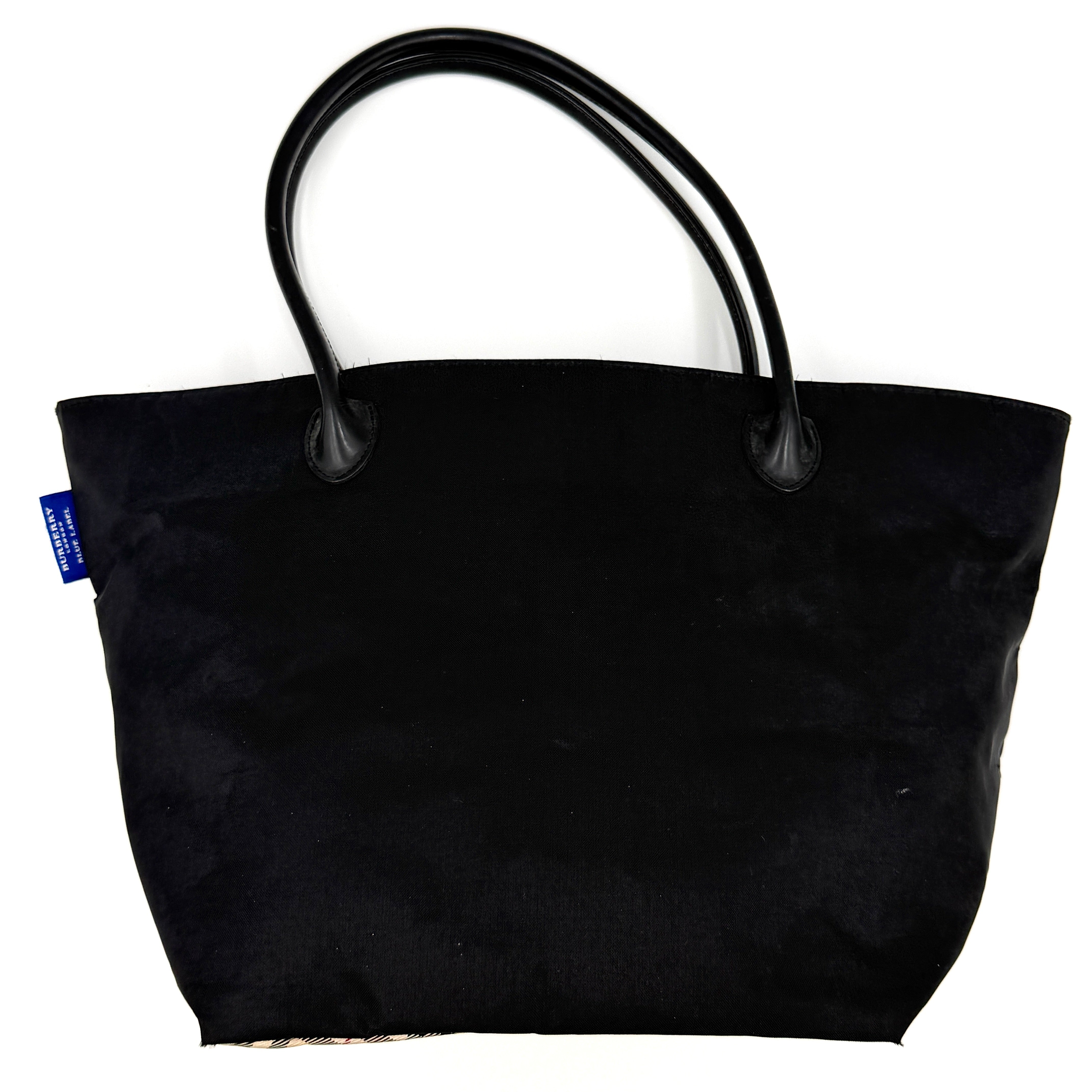 Burberry Nova Check Nylon Tote Bag Black/Beige