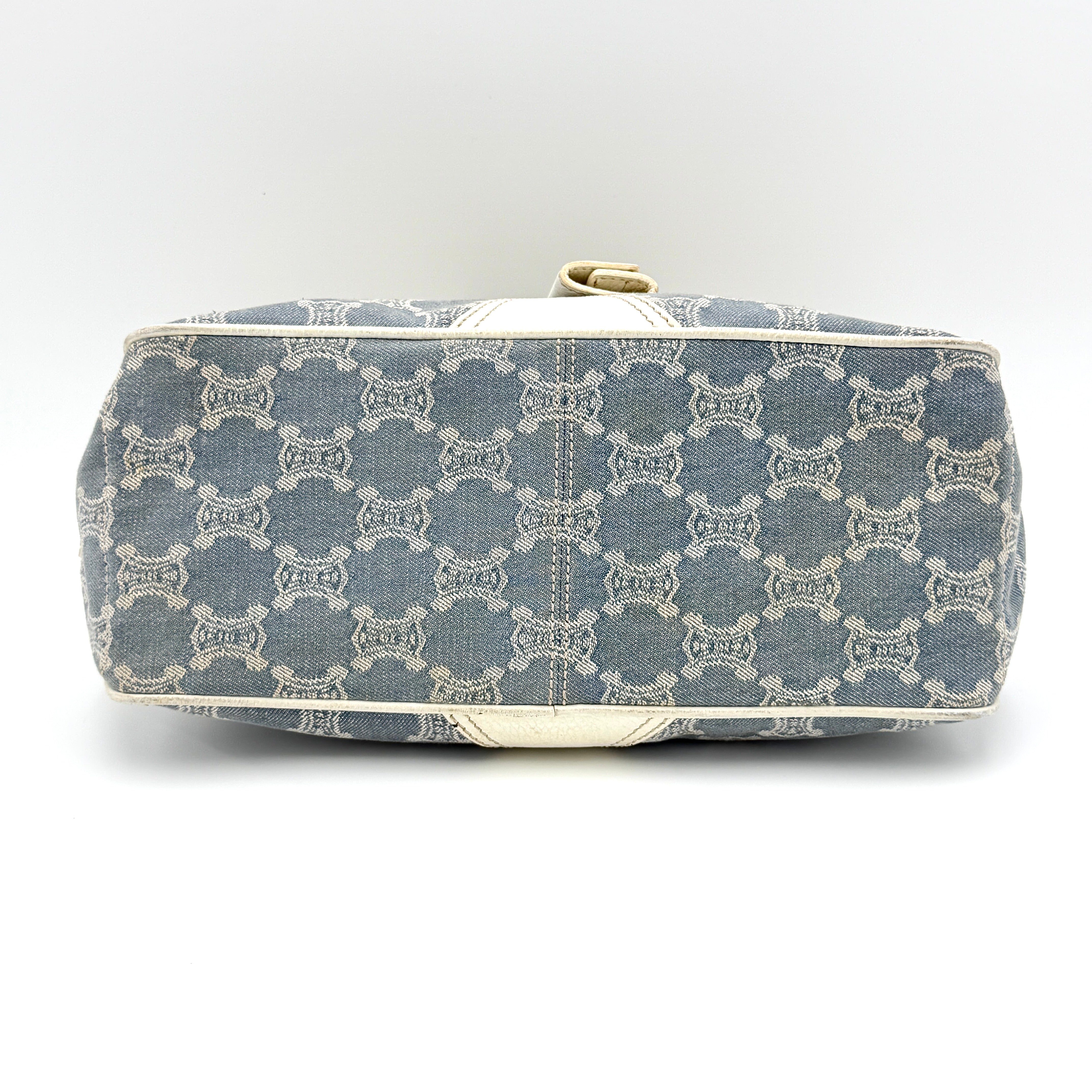 Celine Triomphe Macadam Boogie Denim Handbag Blue/White
