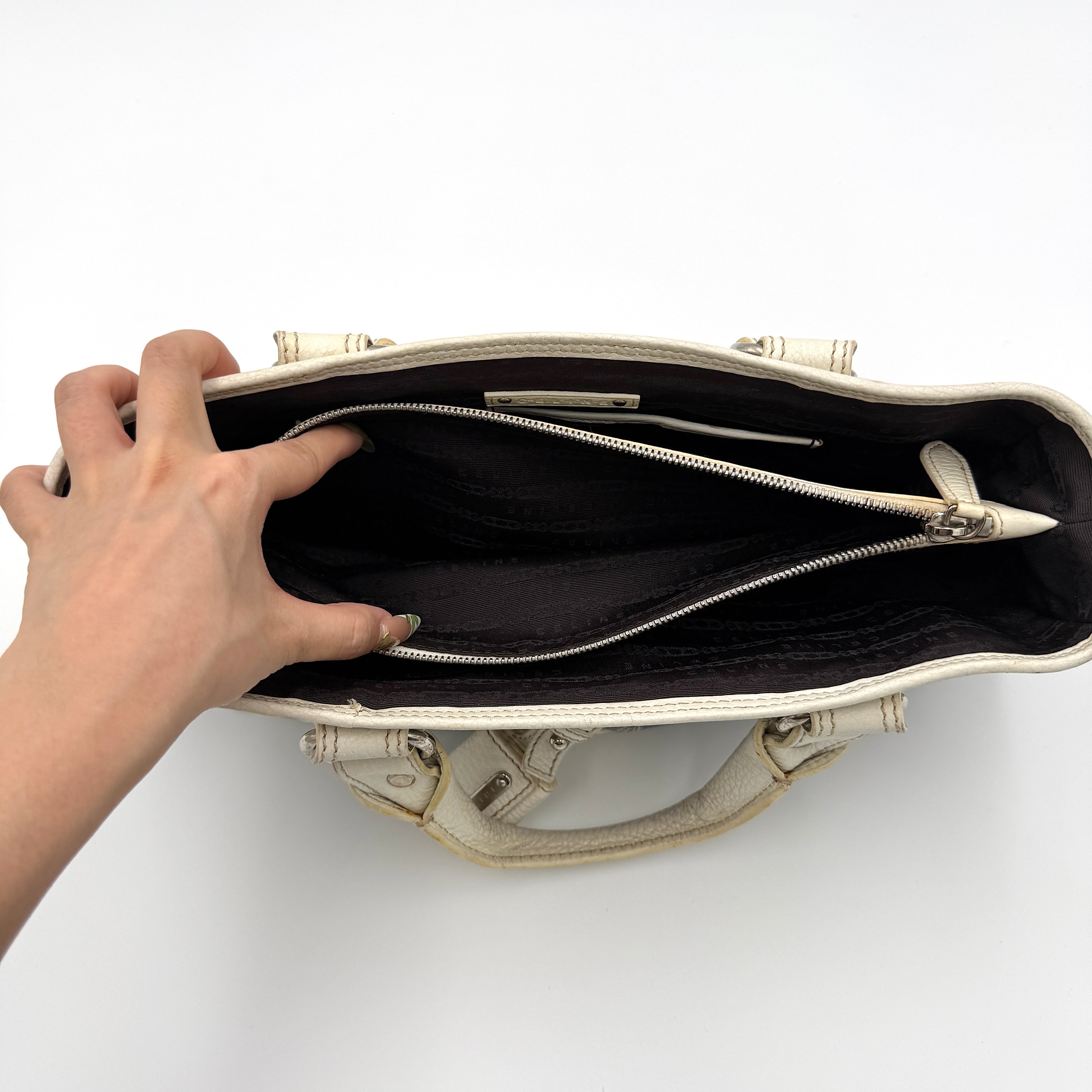 Celine Triomphe Macadam Boogie Denim Handbag Blue/White