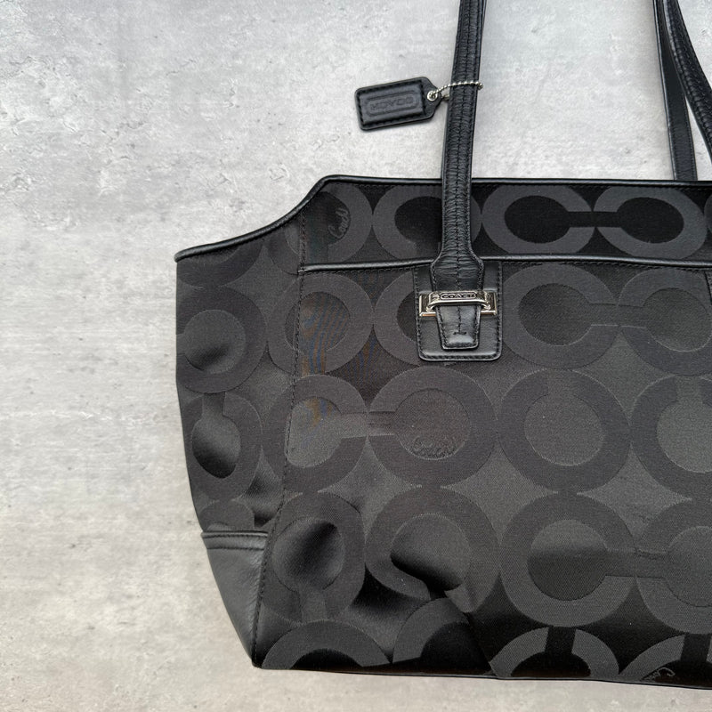 Coach Taylor OP Art Alexis Carryall Handbag Black