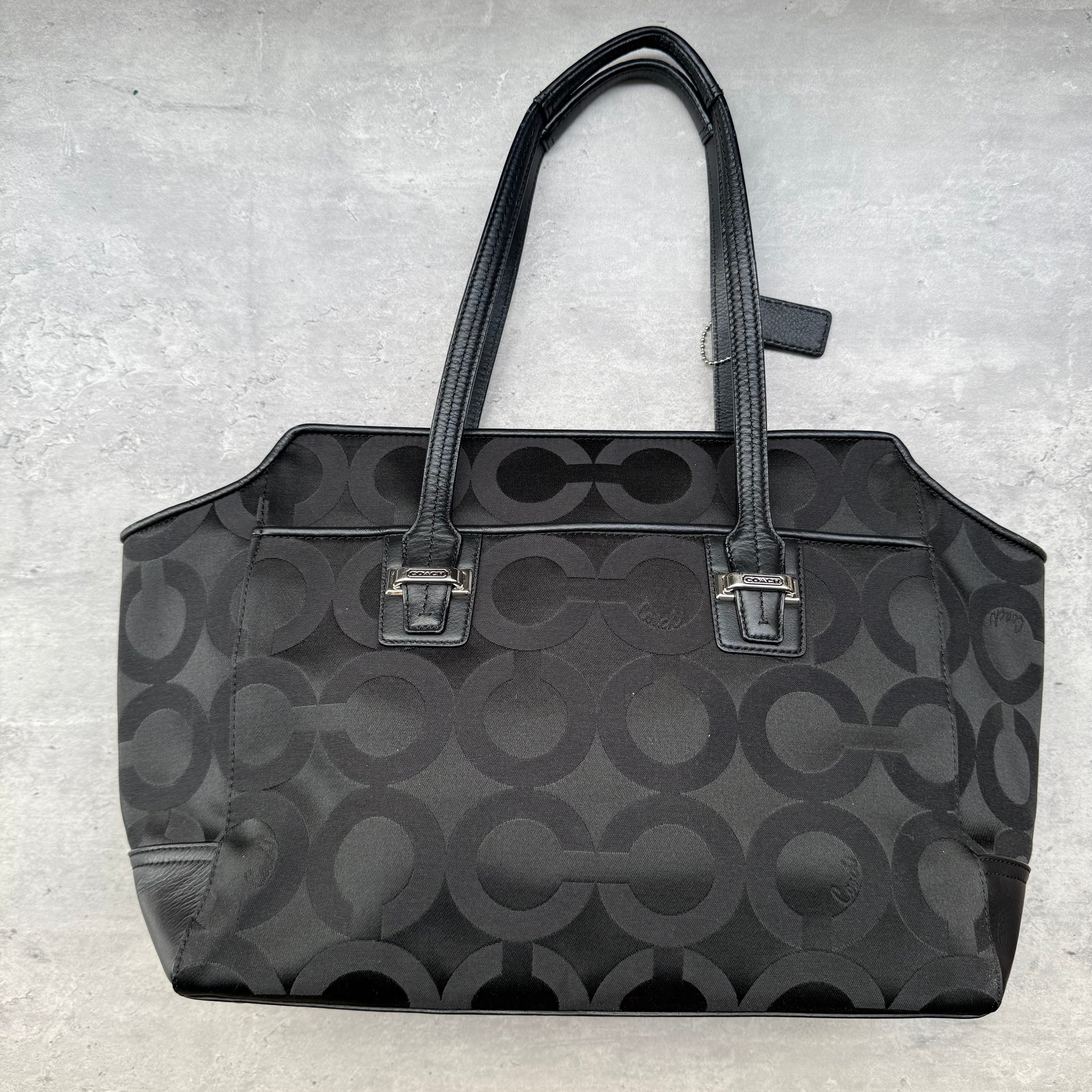 Coach Taylor OP Art Alexis Carryall Handbag Black