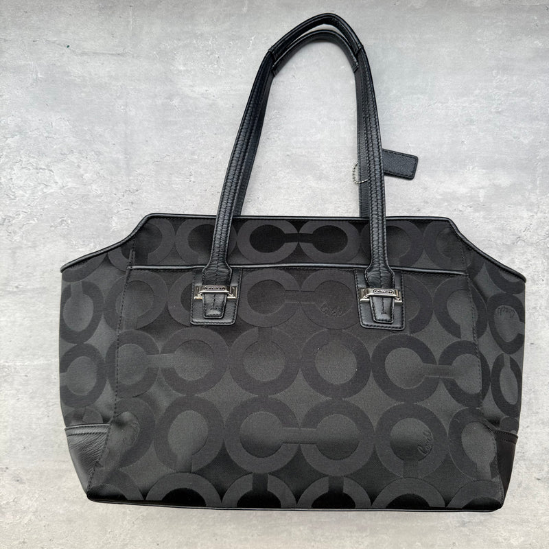 Coach Taylor OP Art Alexis Carryall Handbag Black