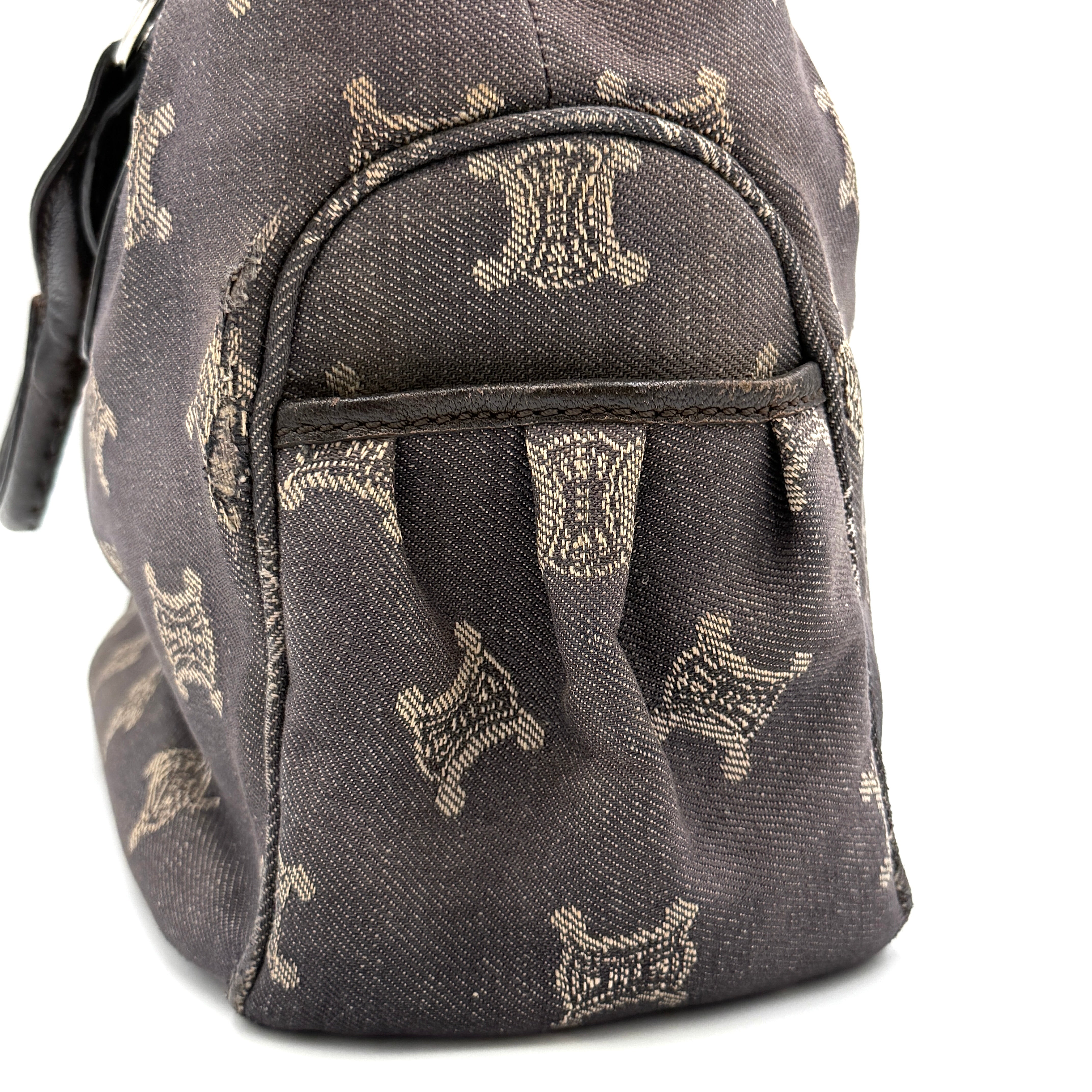 Celine Macadam Boogie Denim Leather Canvas Handbag