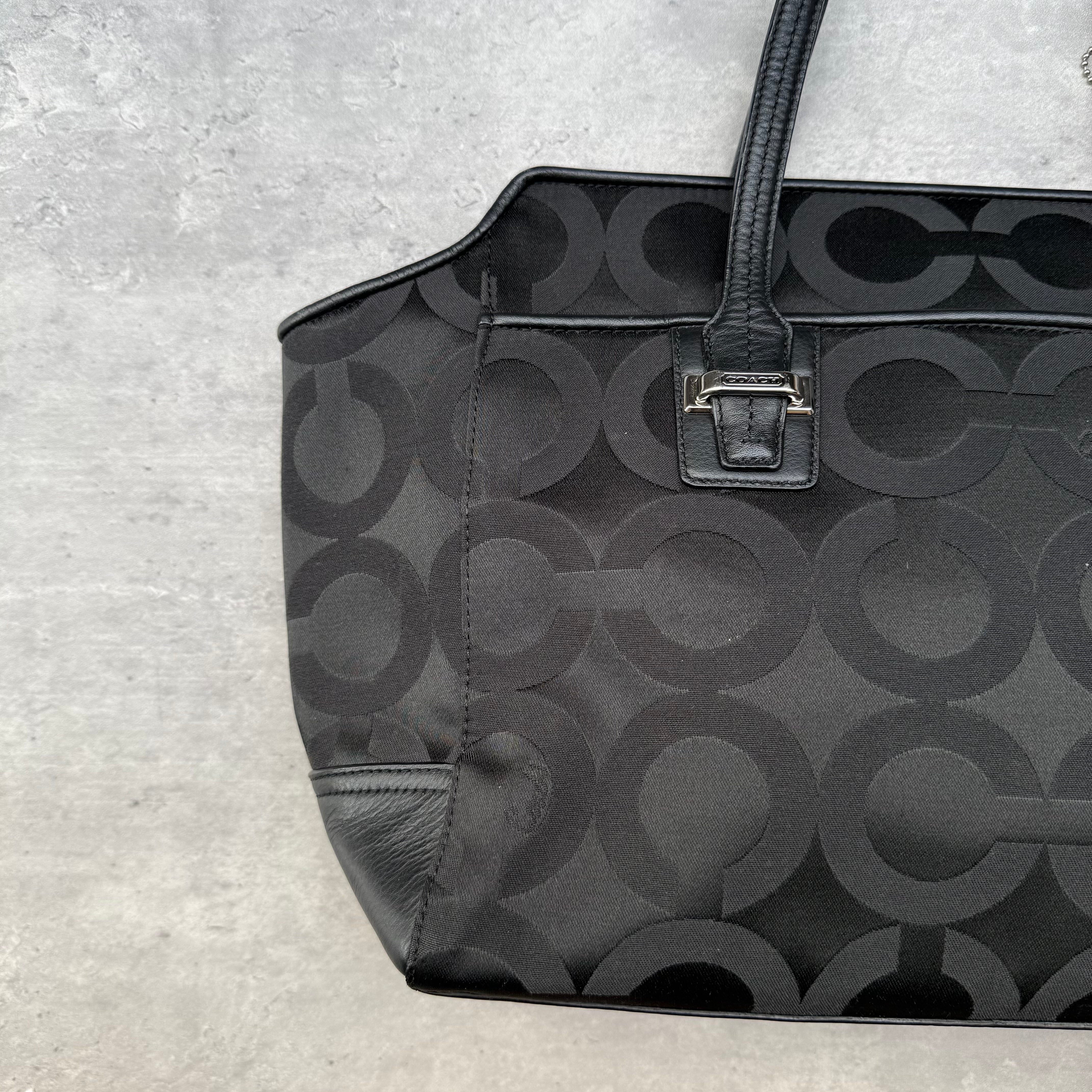 Coach Taylor OP Art Alexis Carryall Handbag Black