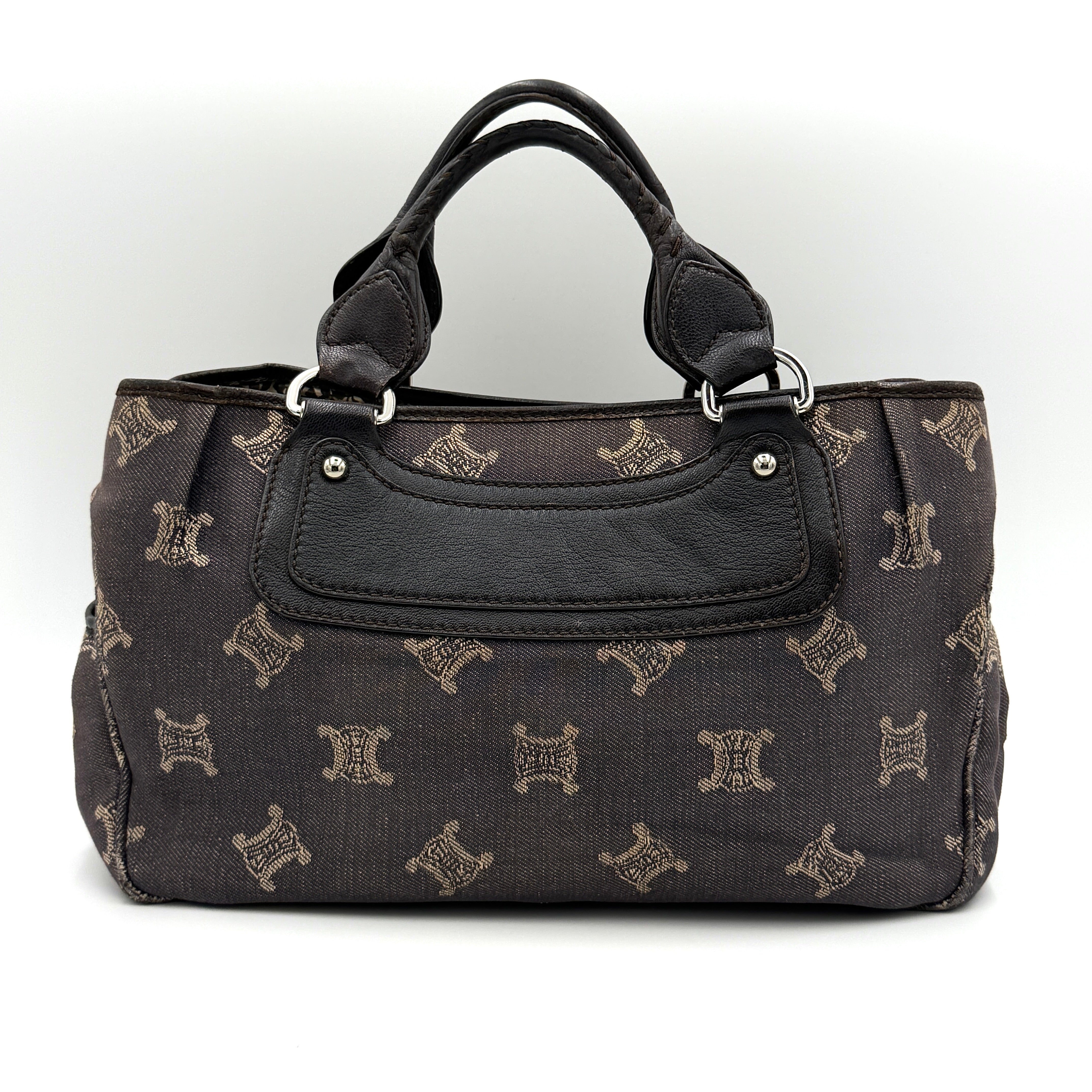 Celine Macadam Boogie Denim Leather Canvas Handbag