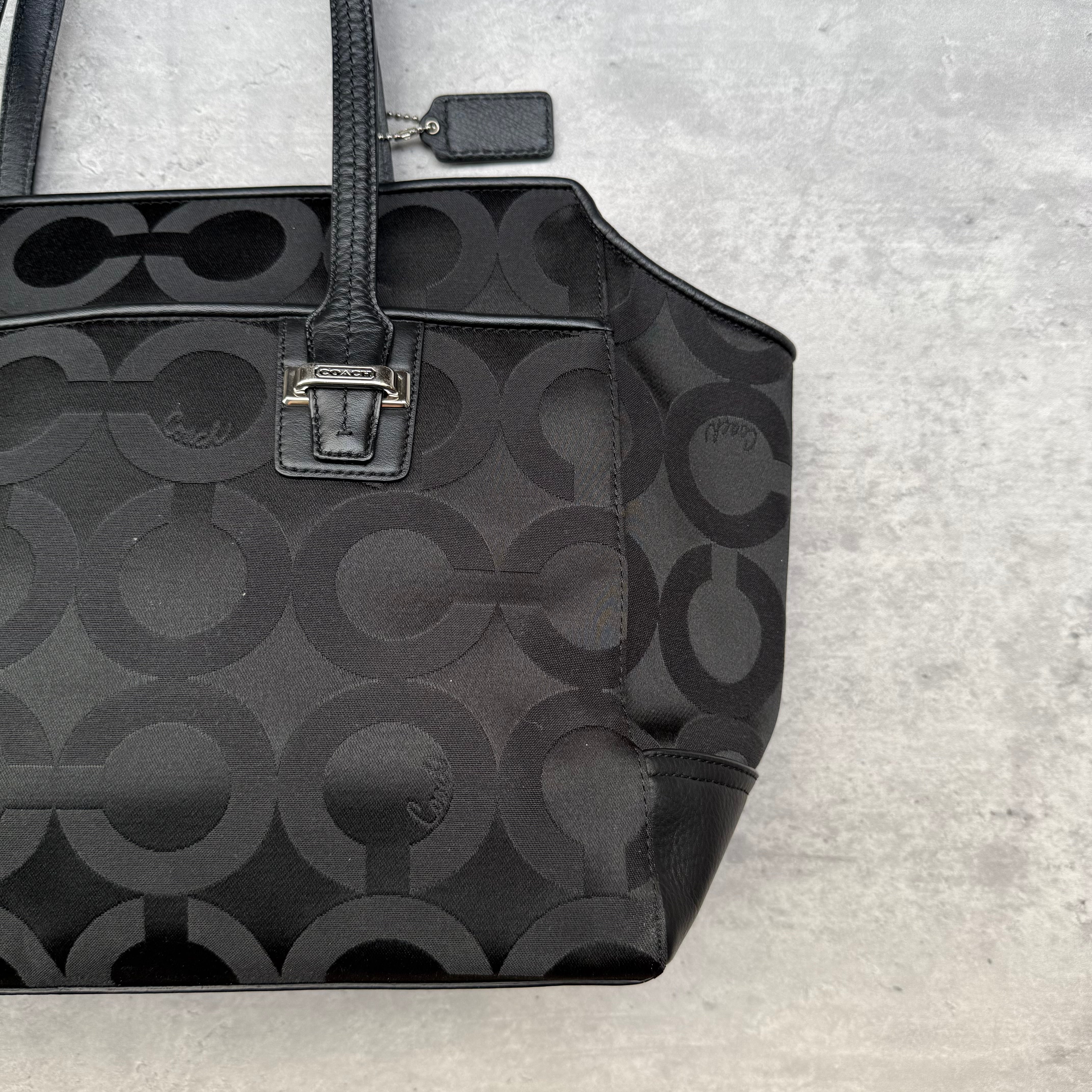 Coach Taylor OP Art Alexis Carryall Handbag Black