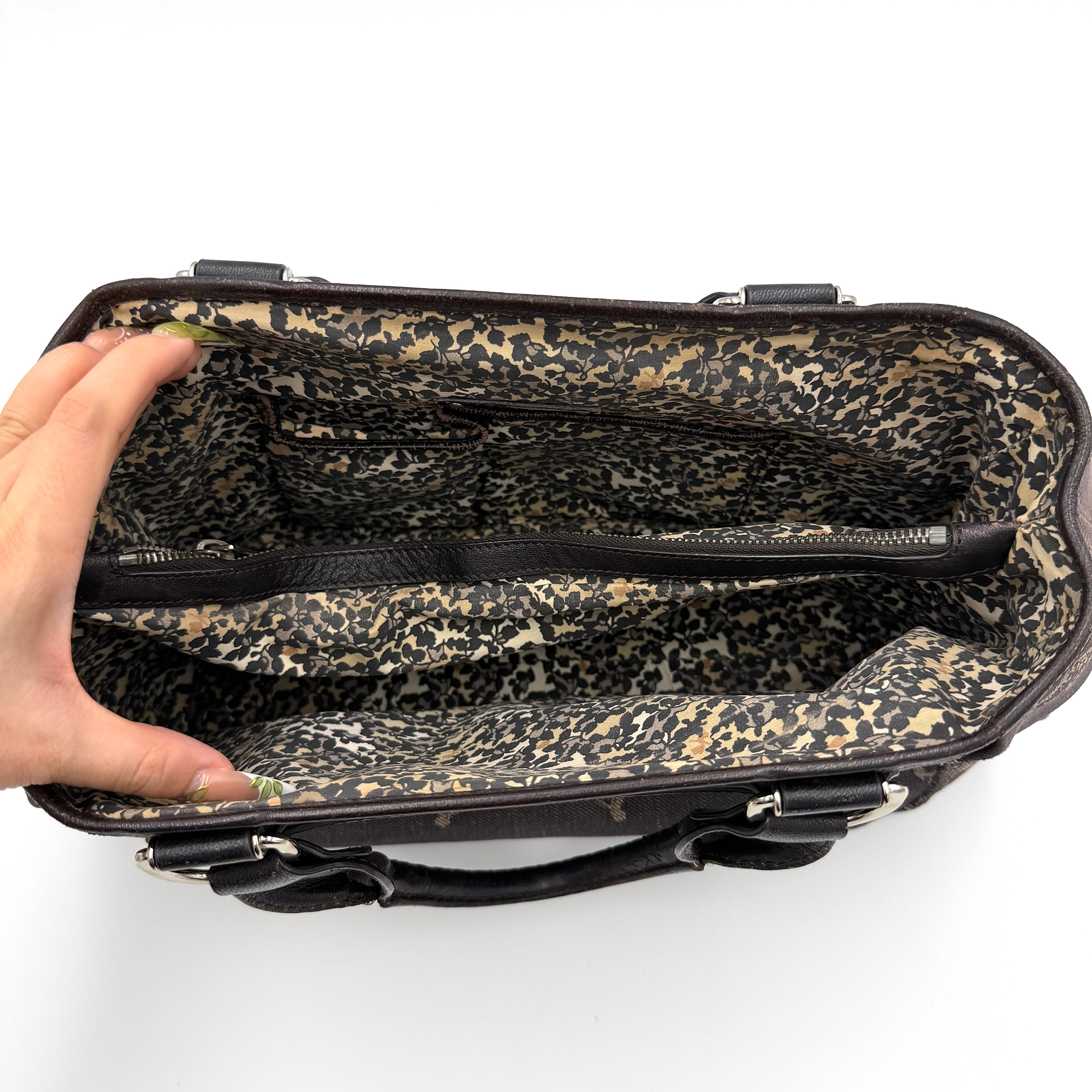 Celine Macadam Boogie Denim Leather Canvas Handbag