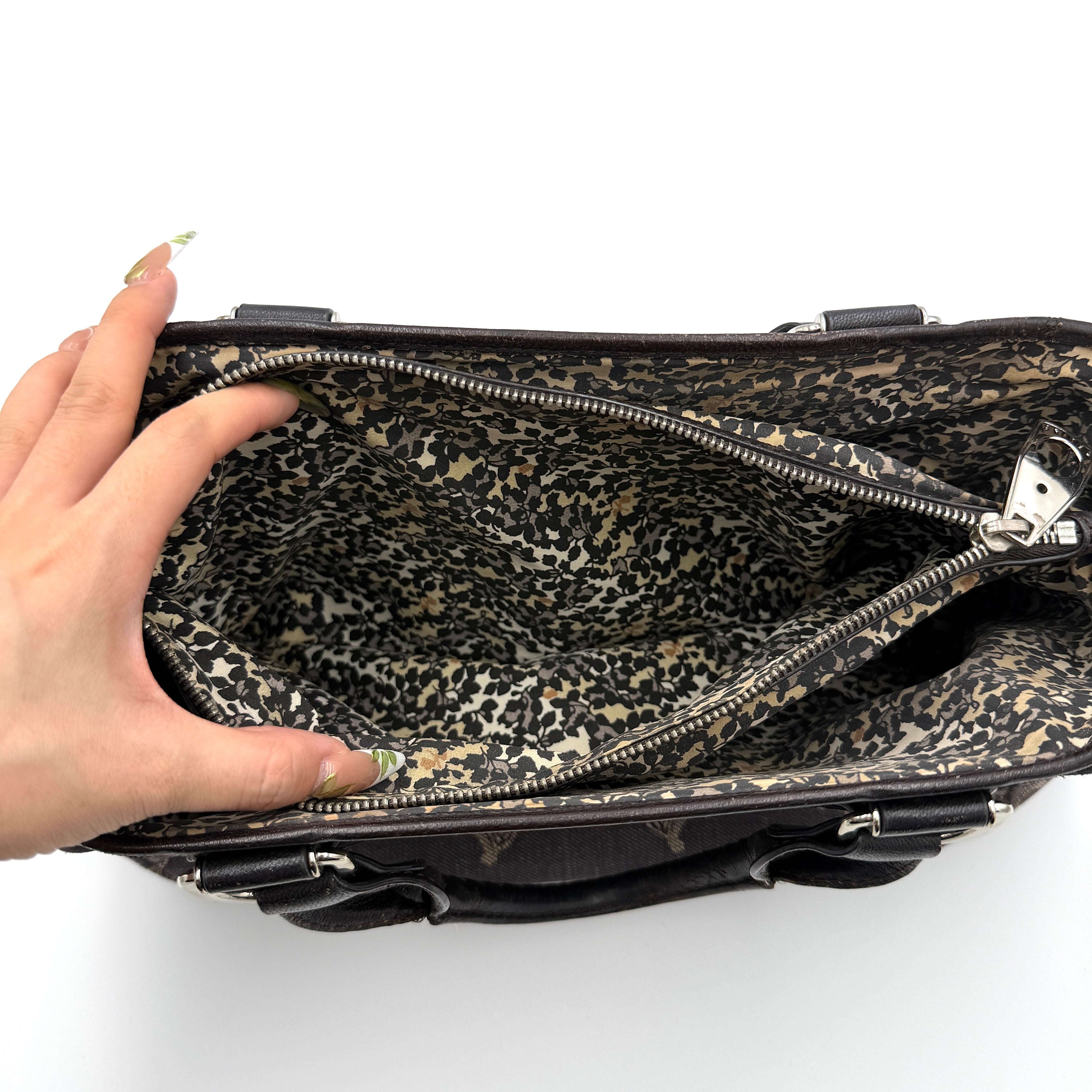 Celine Macadam Boogie Denim Leather Canvas Handbag