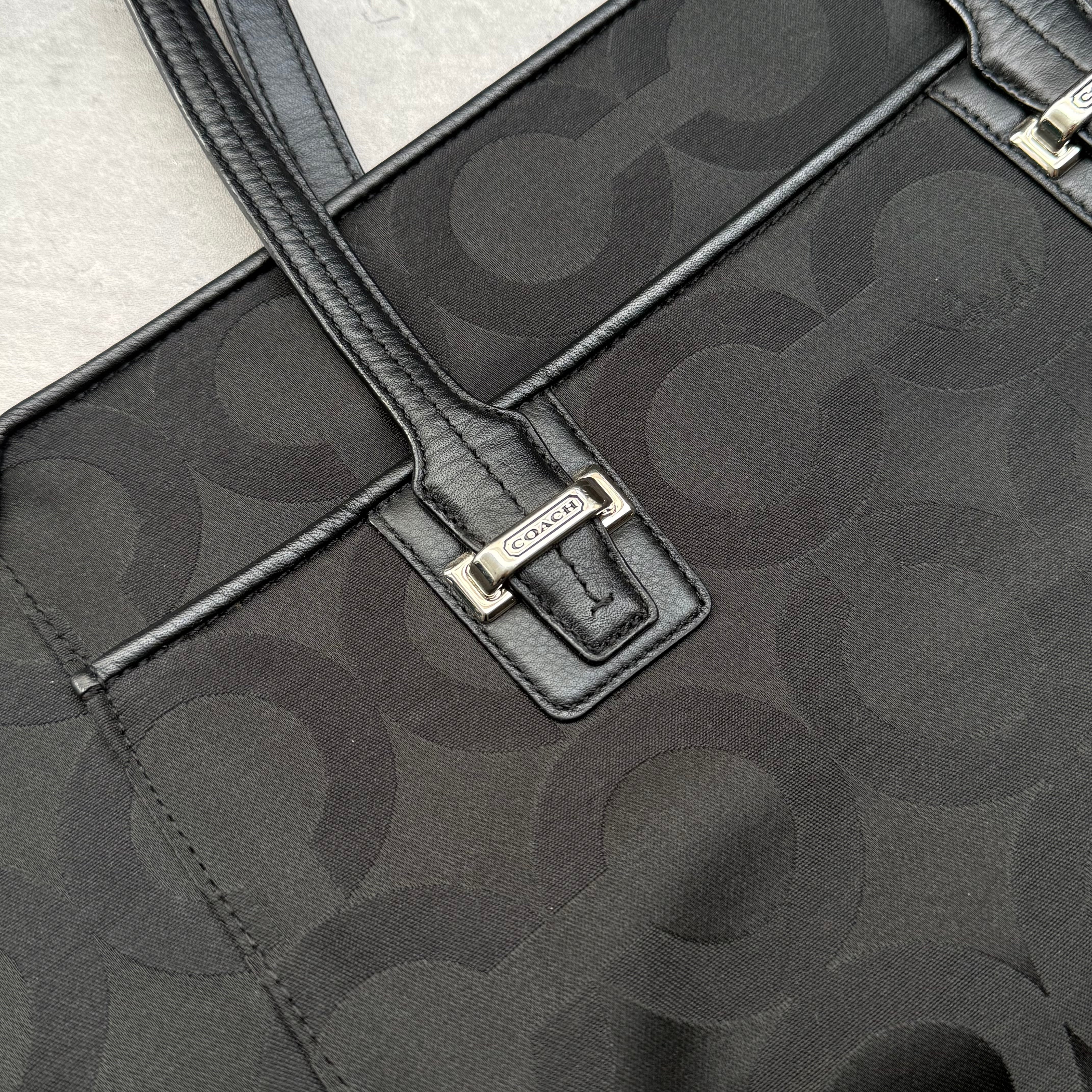 Coach Taylor OP Art Alexis Carryall Handbag Black