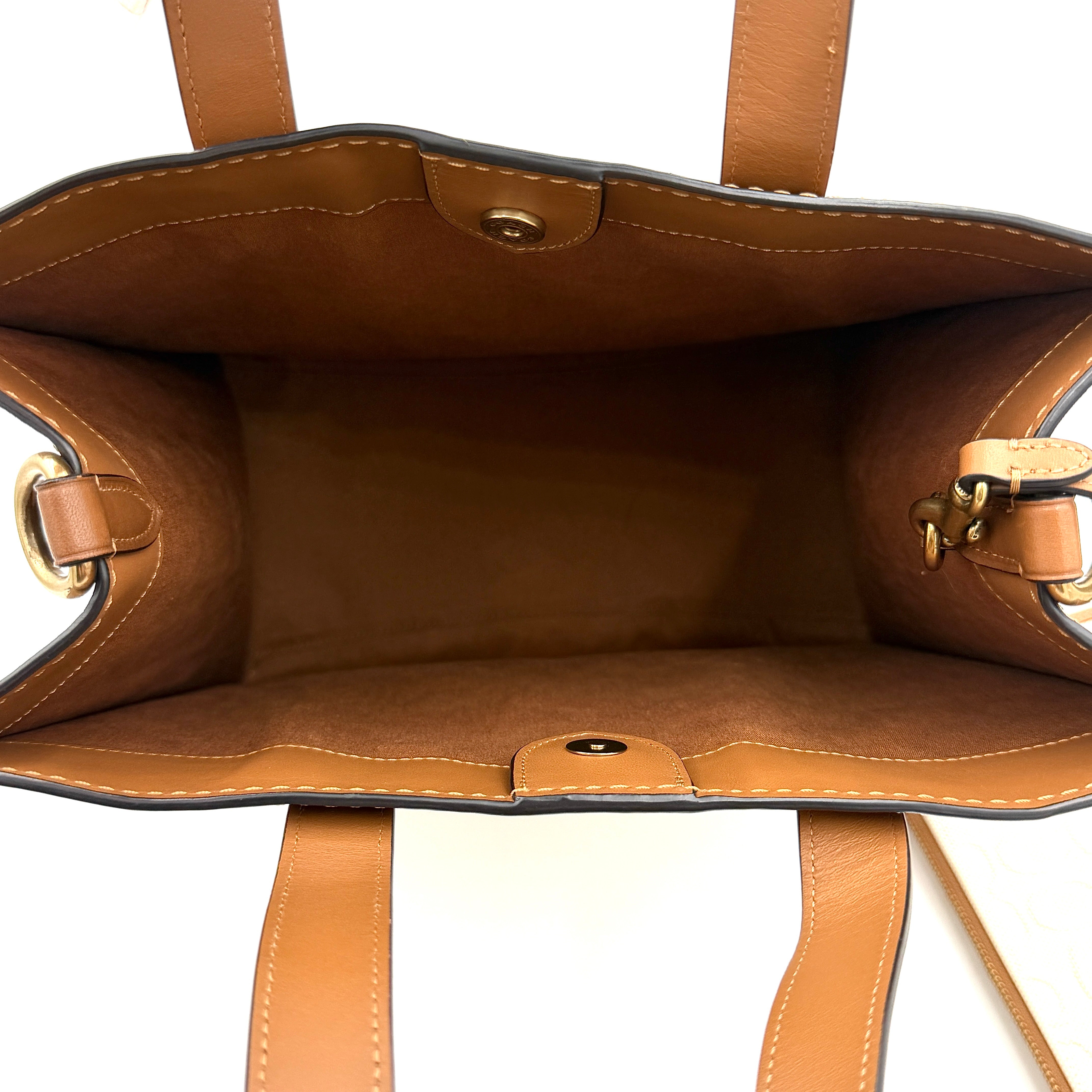 Coach 2Way Signature Field Tote Bag Cream/Tan