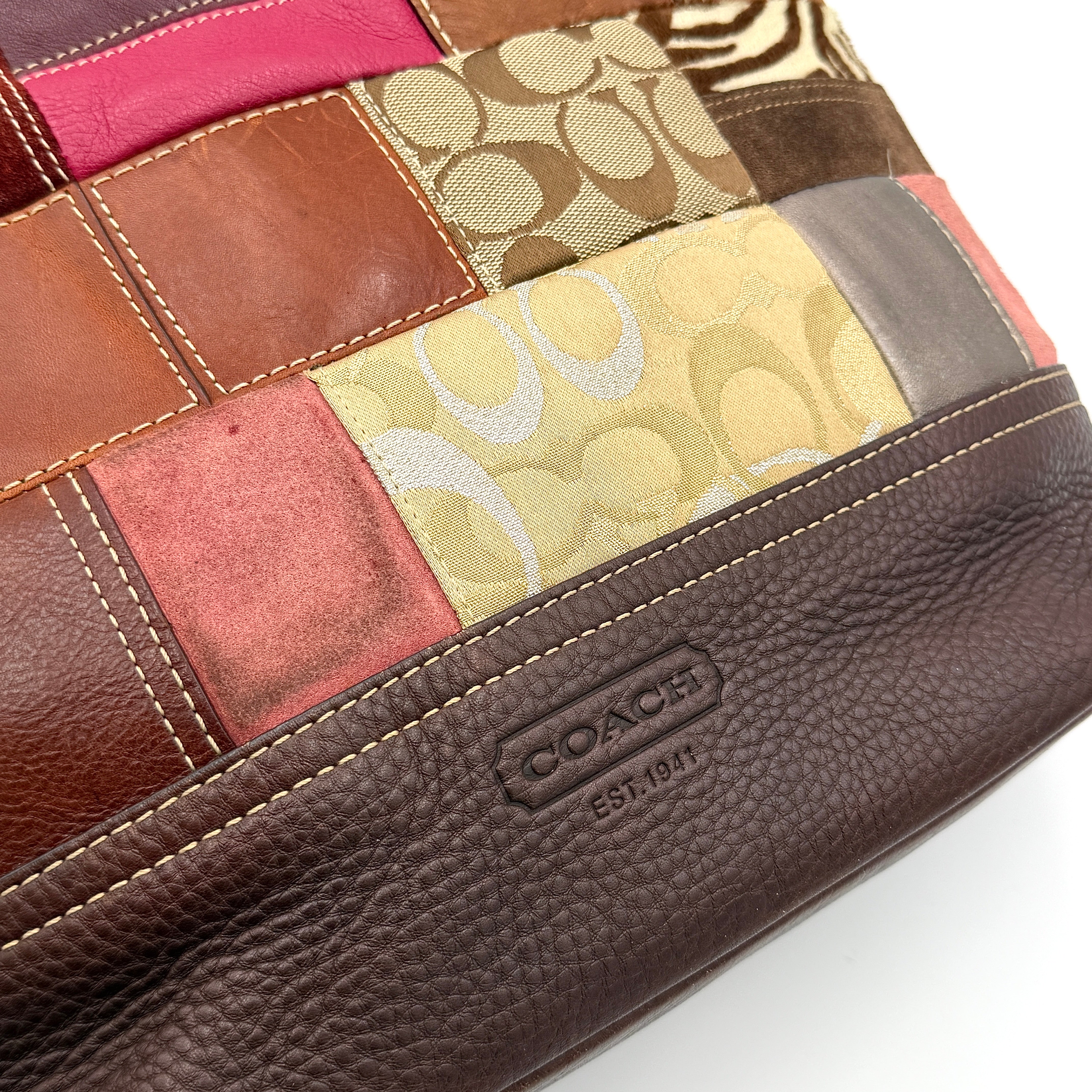 Coach Y2K Holiday Patchwork Shoulder Bag Multicolor