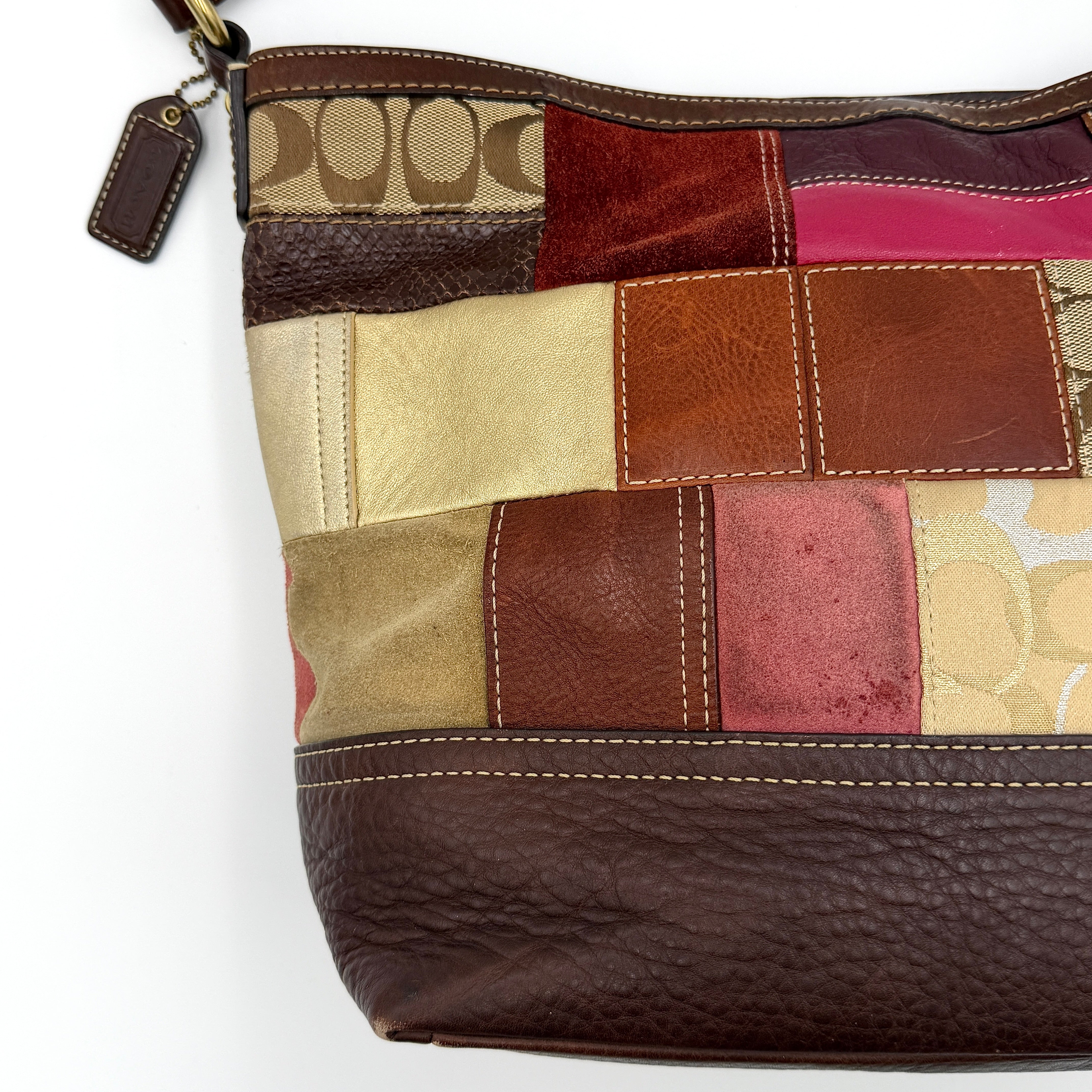 Coach Y2K Holiday Patchwork Shoulder Bag Multicolor