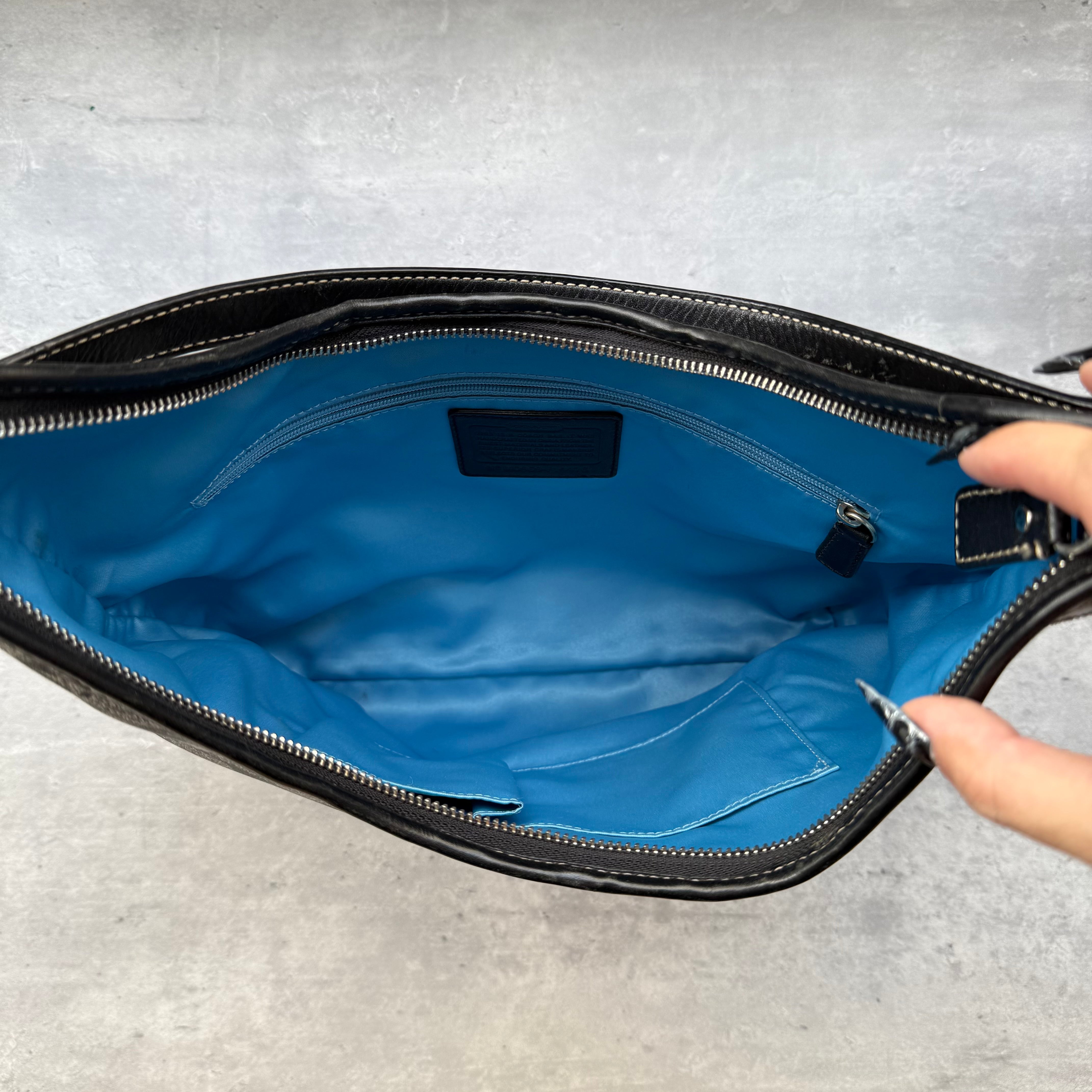 Coach Heritage Stripe Chelsea Hobo ShoulderBag Black/Grey