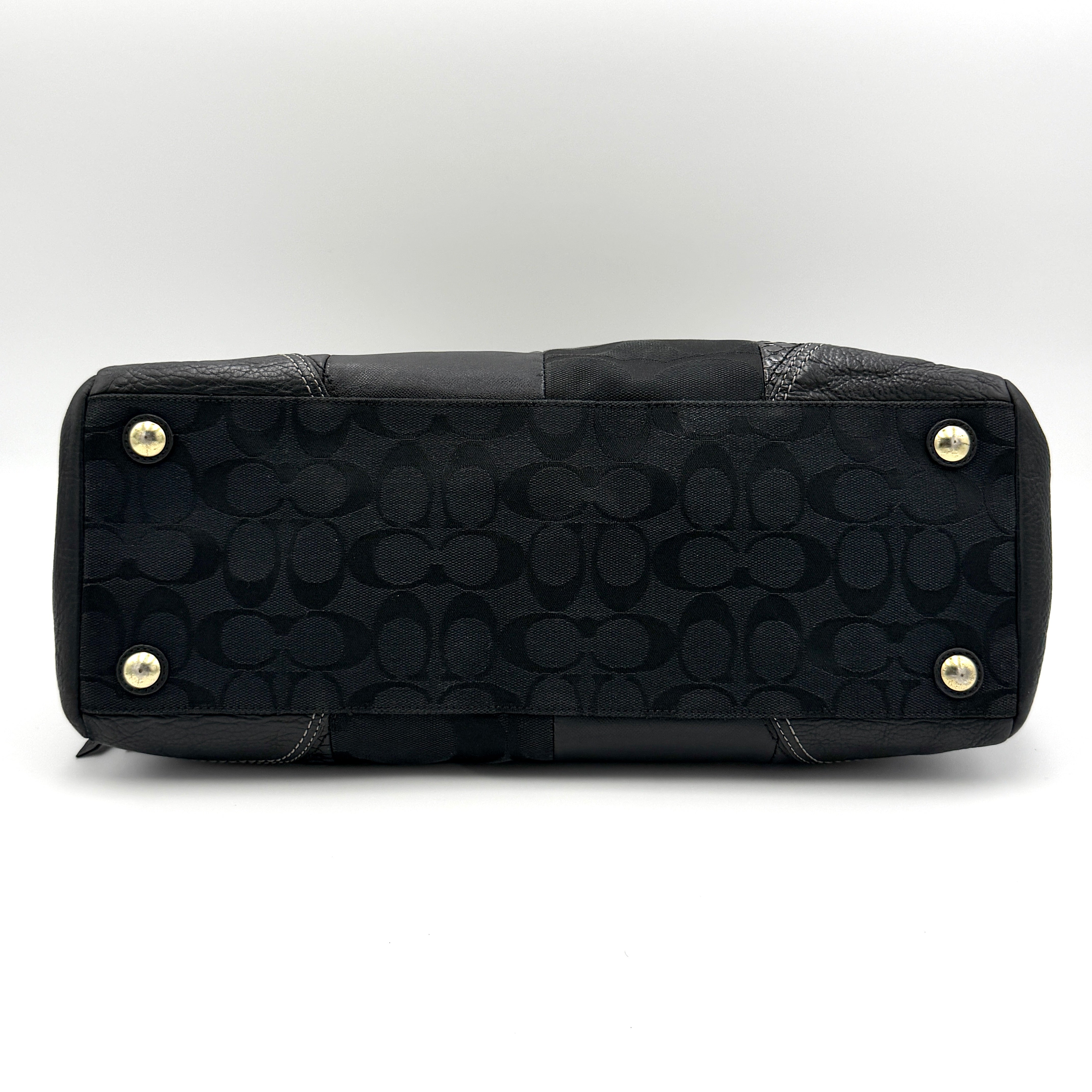 Coach Y2K Signature Hampton Patchwork Shoulder Bag Black