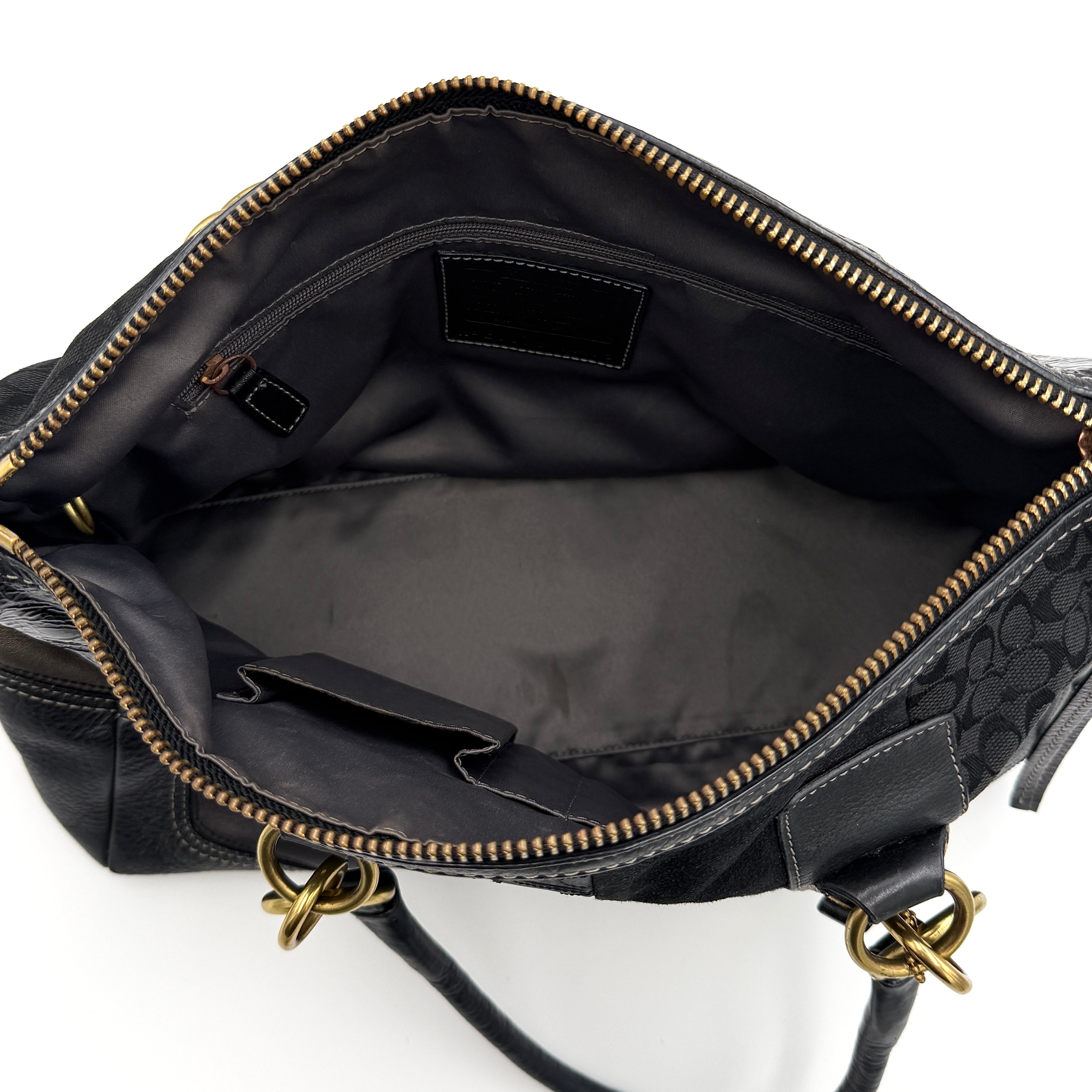 Coach Y2K Signature Hampton Patchwork Shoulder Bag Black