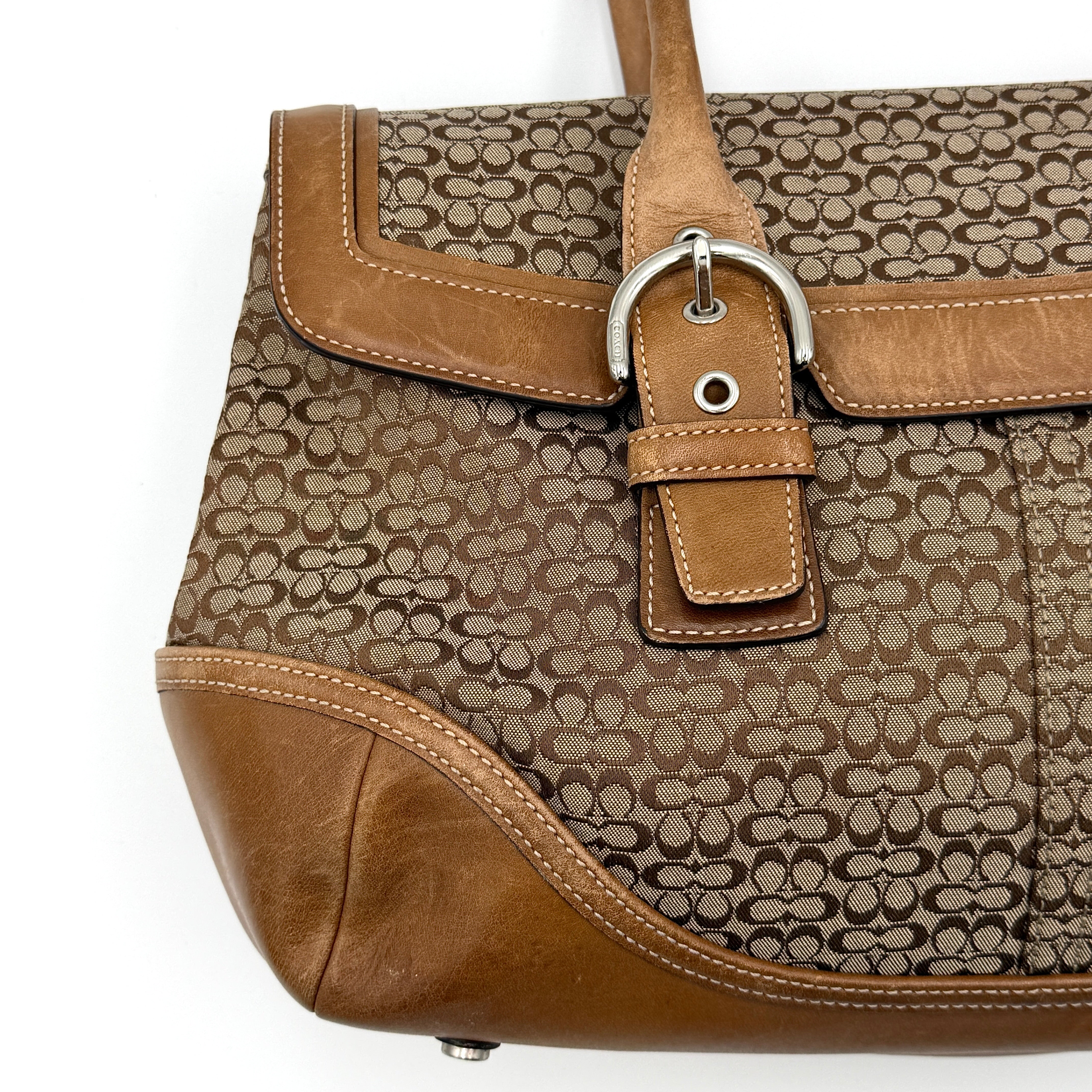 Coach Y2K Signature Soho Hampton Satchel Shoulder Bag Brown/Tan