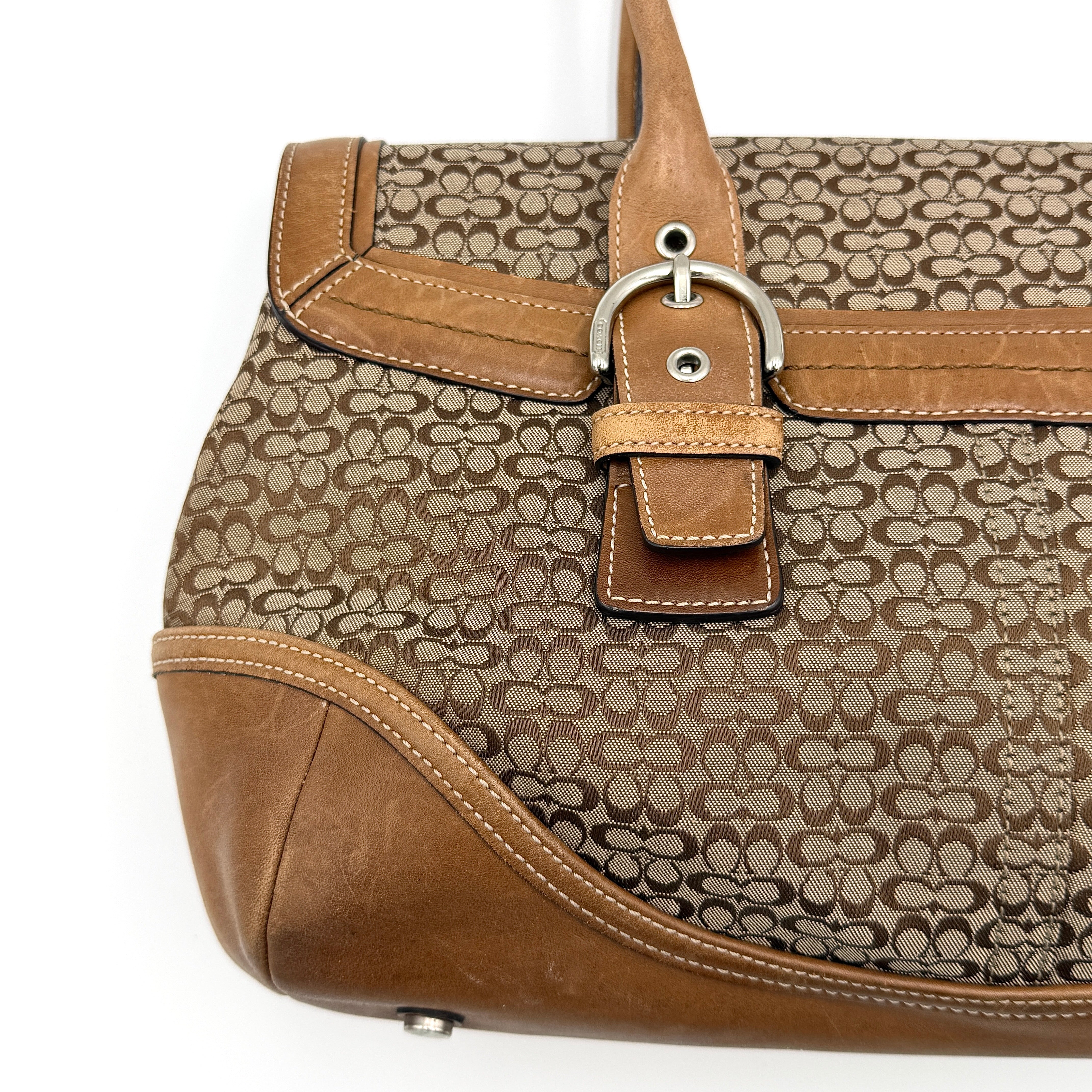 Coach Y2K Signature Soho Hampton Satchel Shoulder Bag Brown/Tan