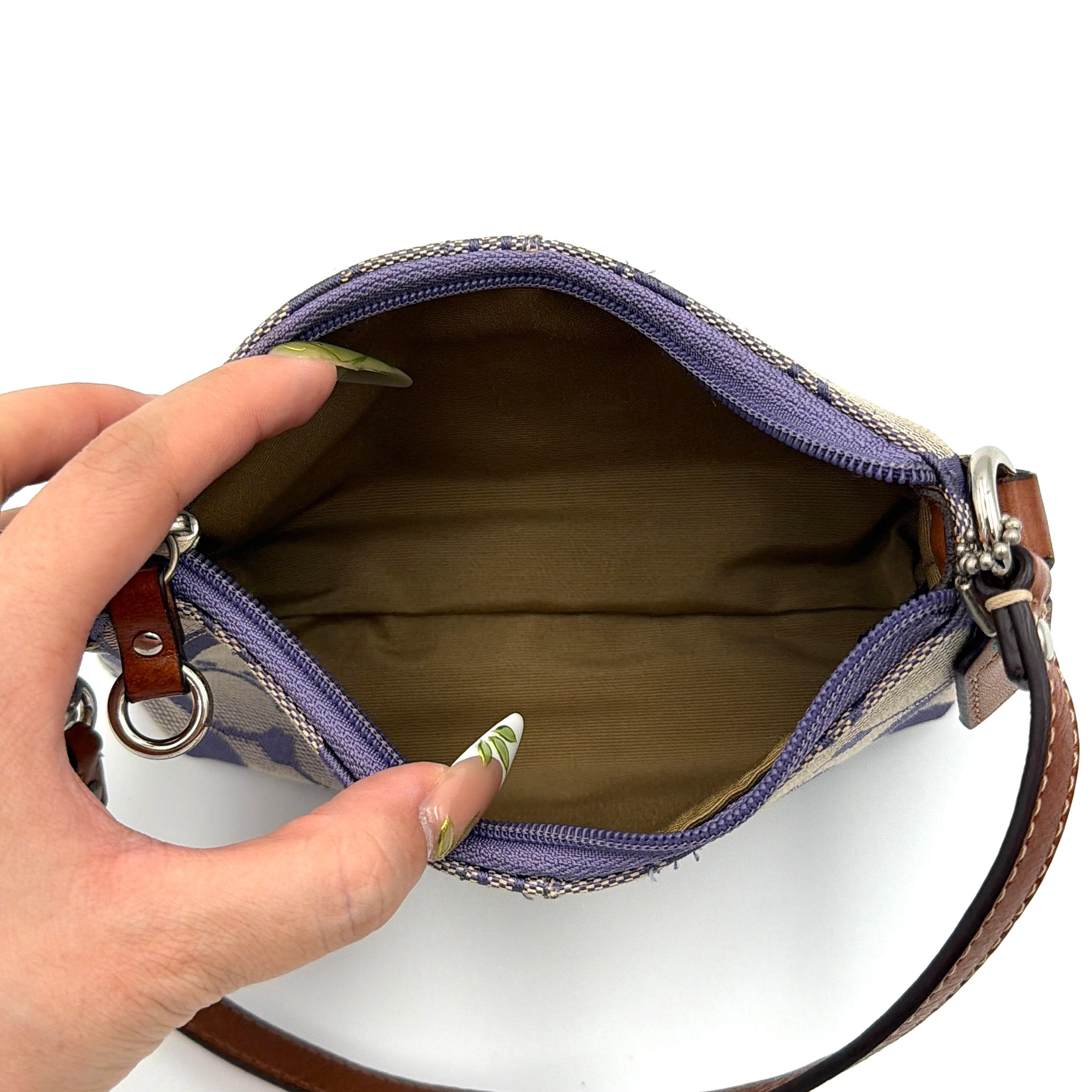 Coach Signature Canvas Mini Bag Purple/Grey