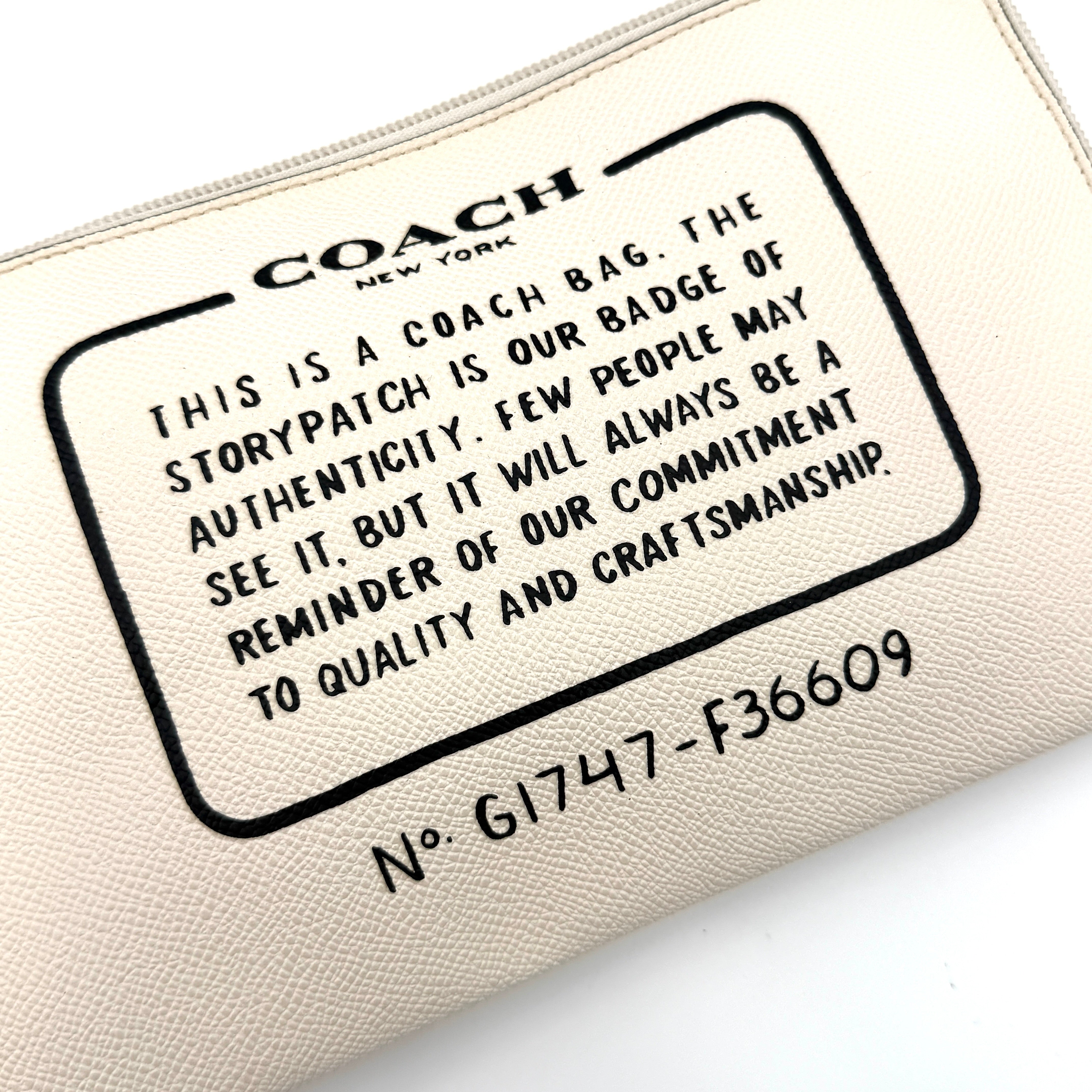 Coach Storypatch Creed Zip Wristlet Cream