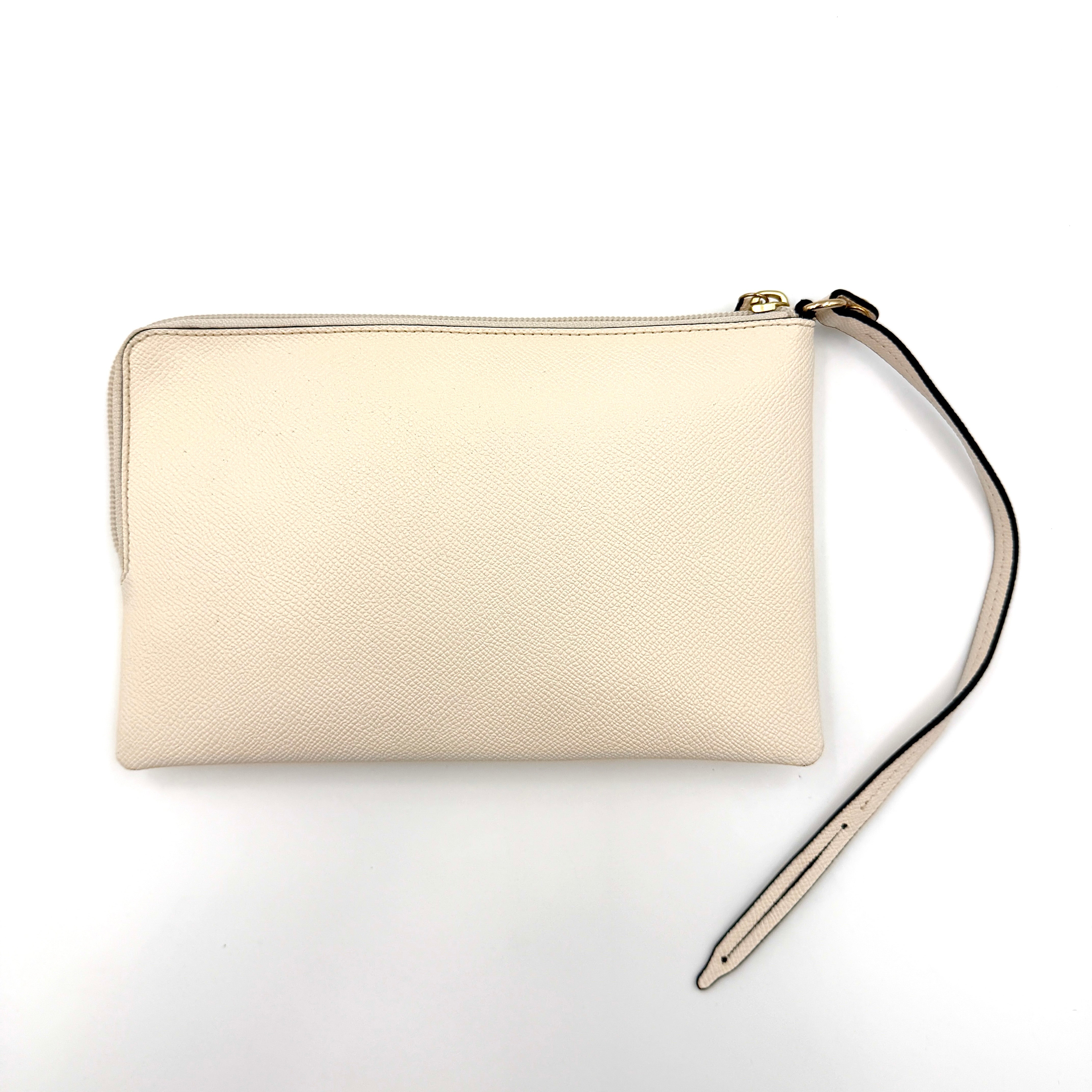 Coach Storypatch Creed Zip Wristlet Cream