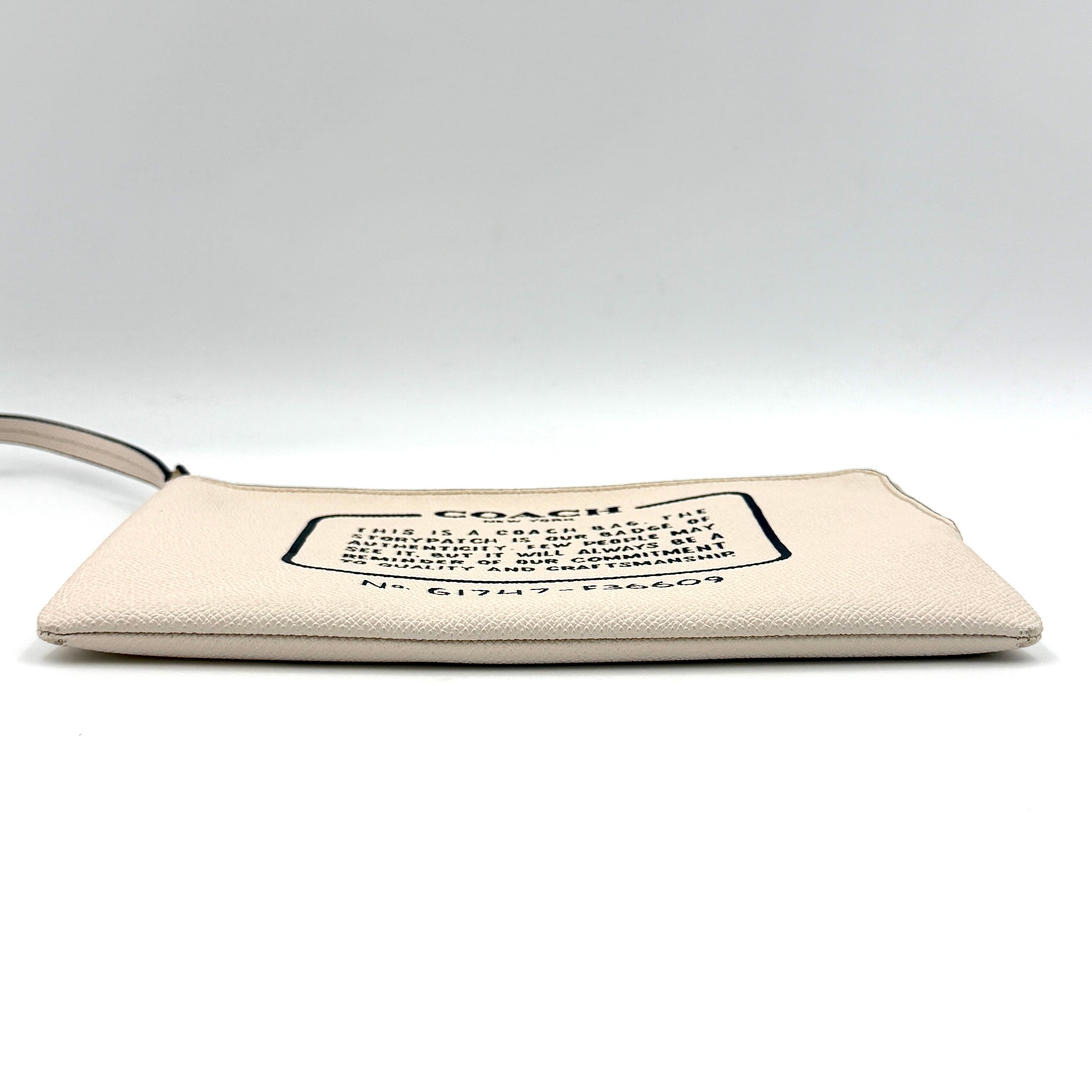 Coach Storypatch Creed Zip Wristlet Cream