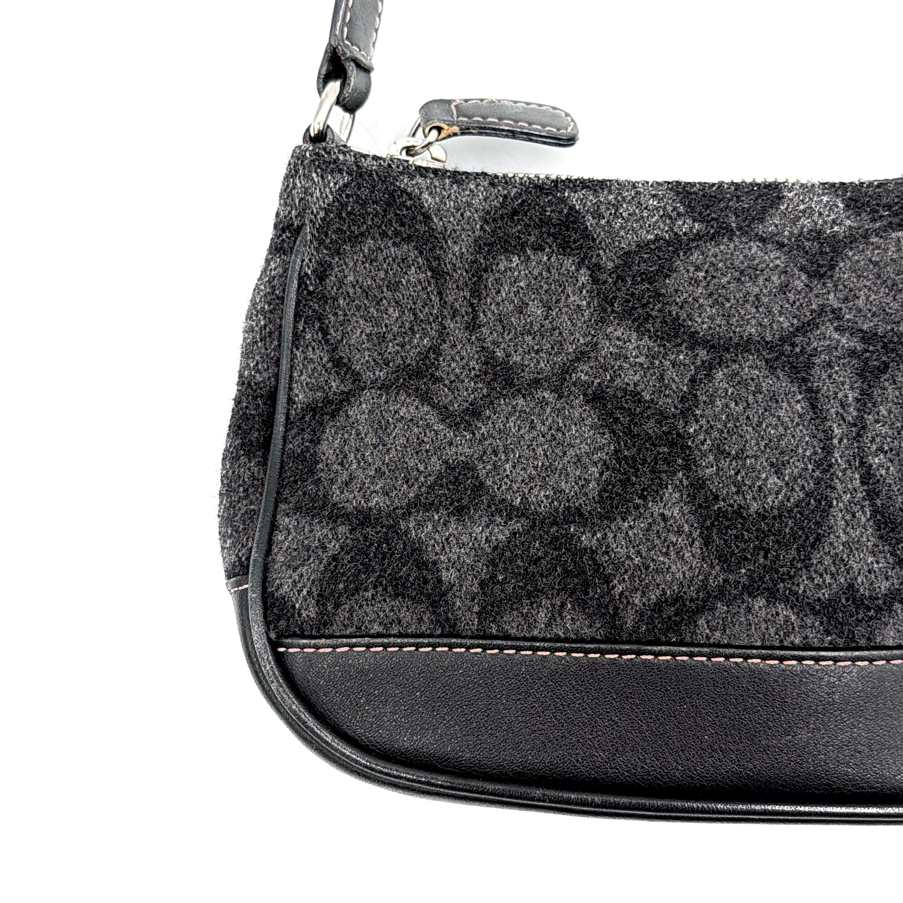 Coach Y2K Wool Demi Shoulder Bag Black/Grey