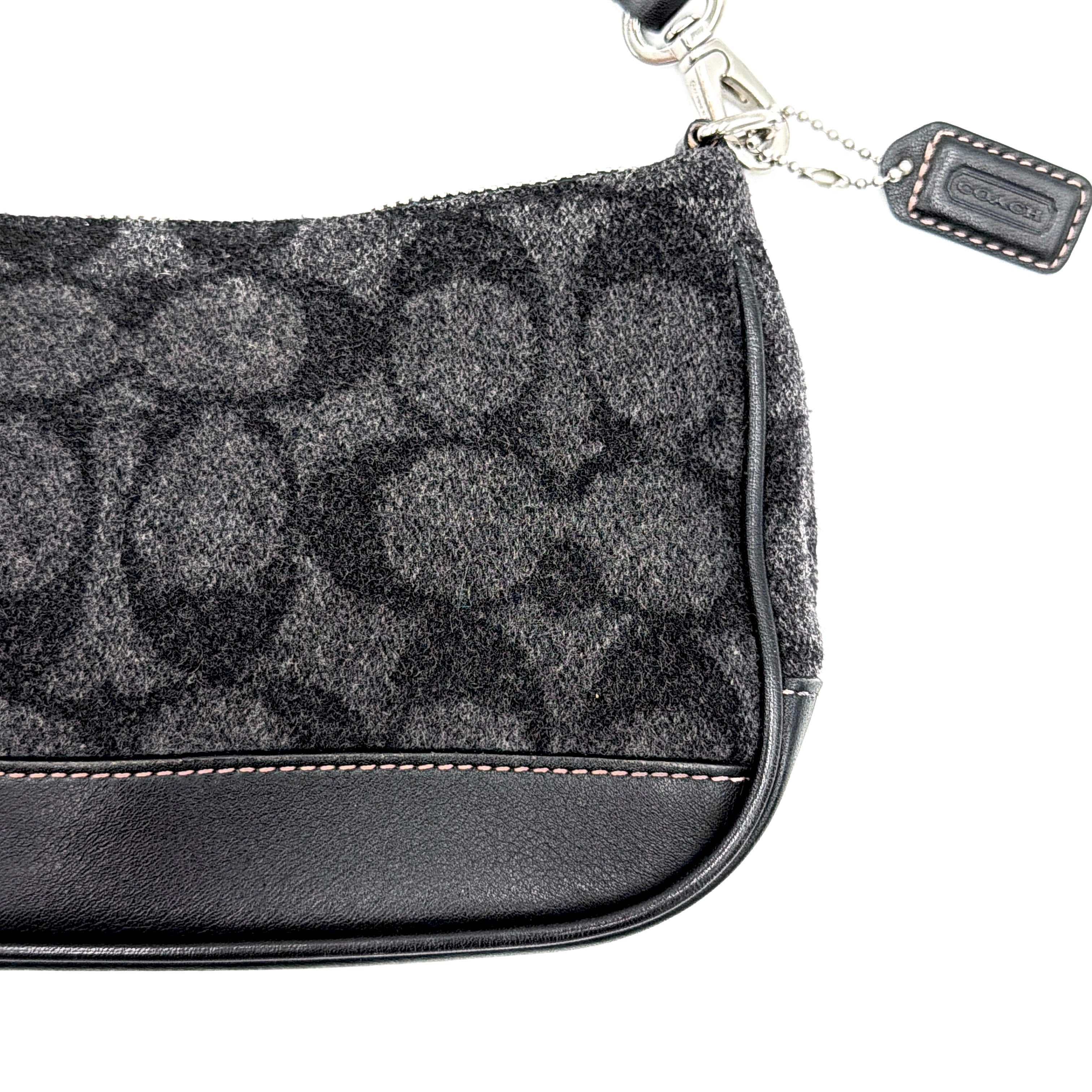 Coach Y2K Wool Demi Shoulder Bag Black/Grey