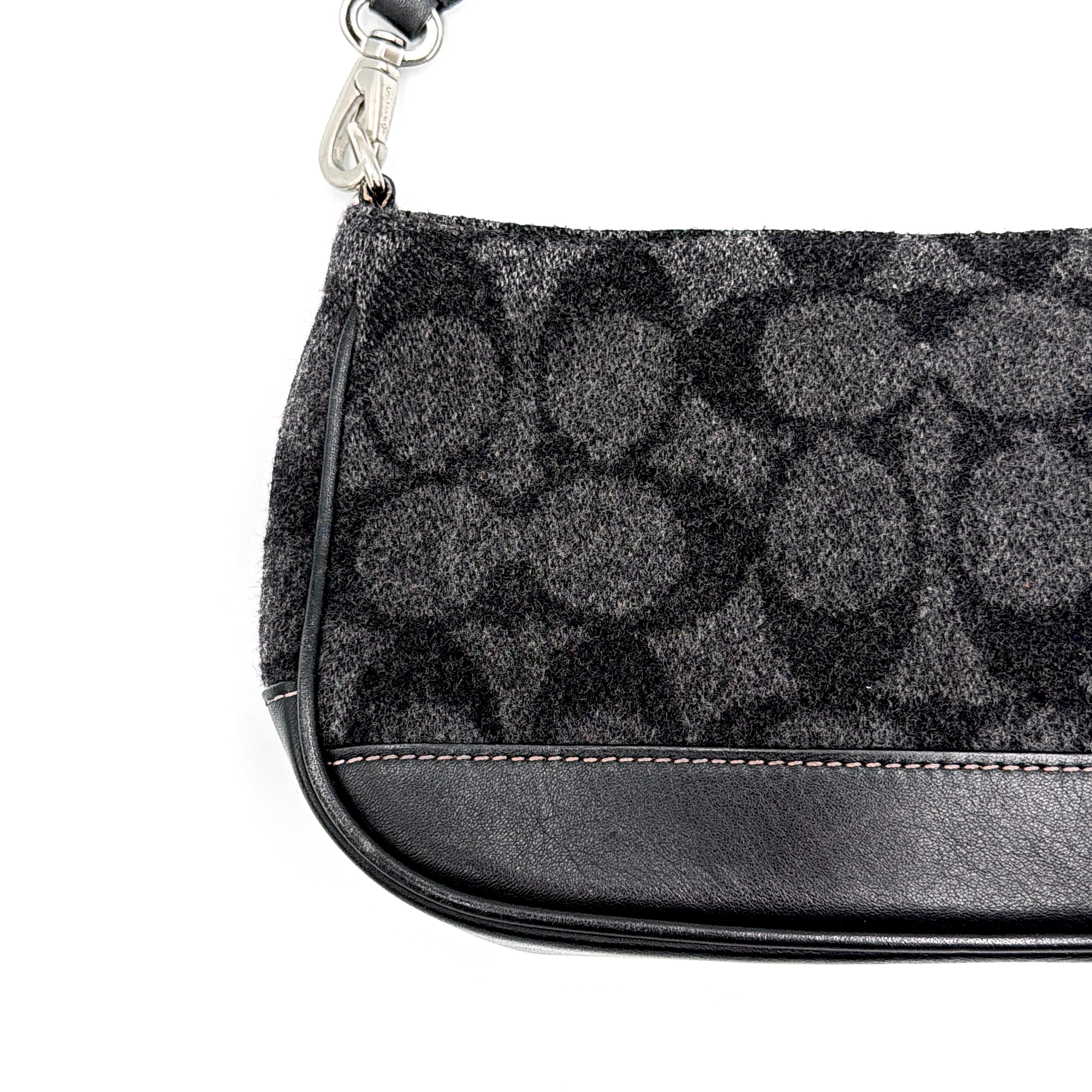 Coach Y2K Wool Demi Shoulder Bag Black/Grey