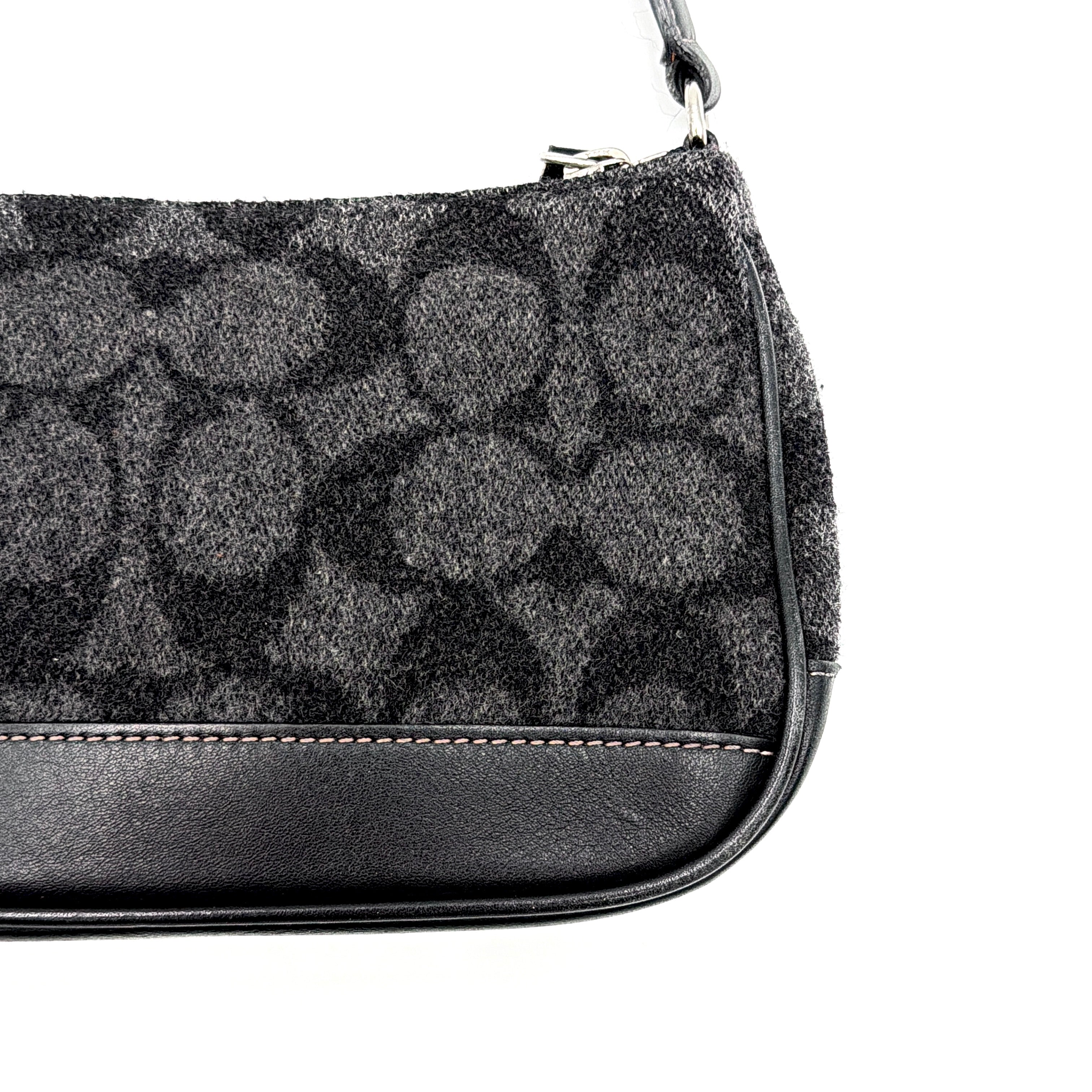 Coach Y2K Wool Demi Shoulder Bag Black/Grey