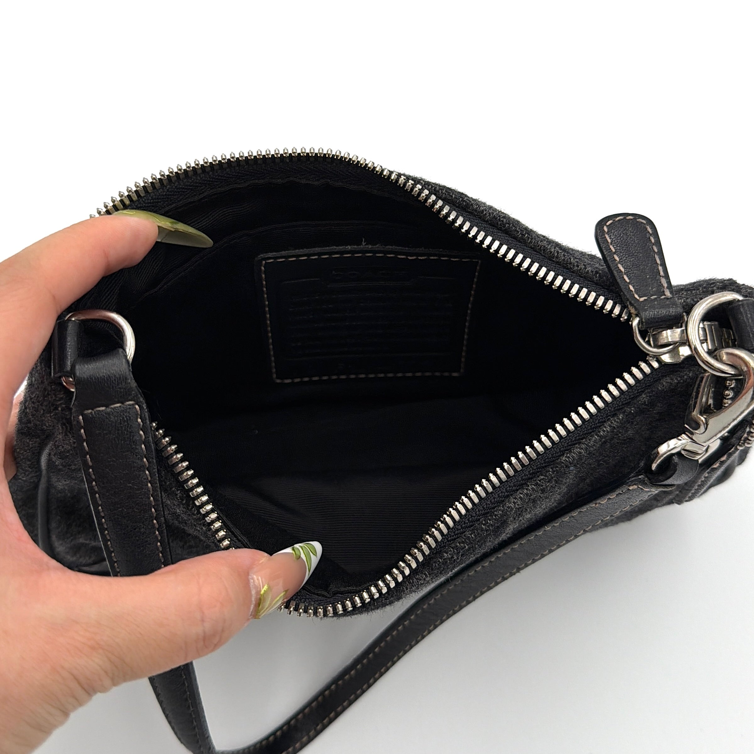 Coach Y2K Wool Demi Shoulder Bag Black/Grey