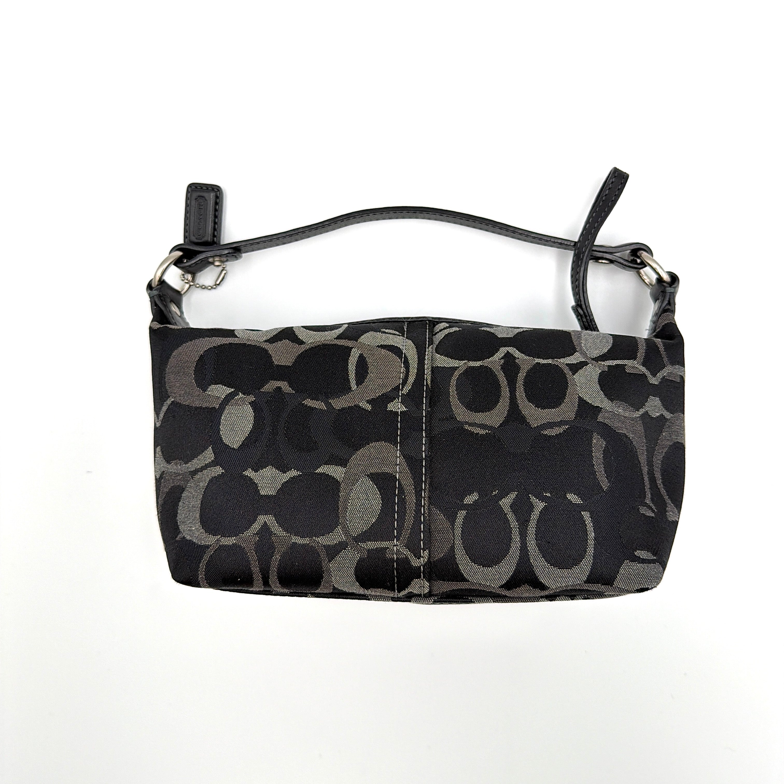 Coach Signature Optic Mini Hobo Shoulder Bag Black/Grey