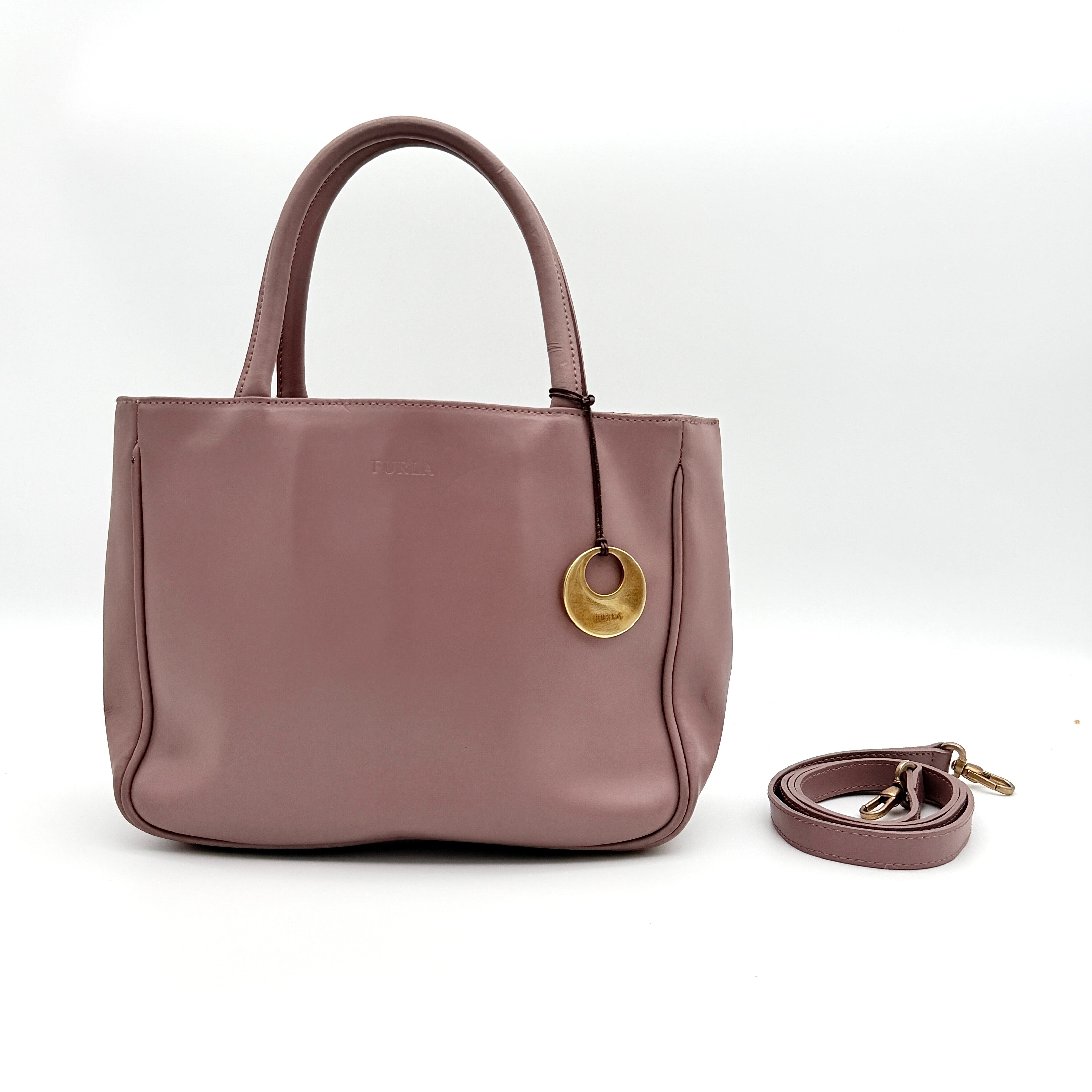 Furla 2Way Leather Handbag Pink